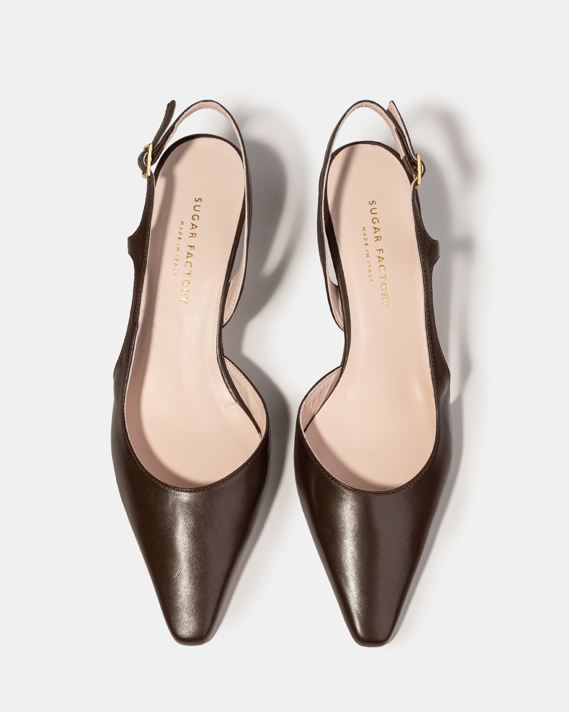 Коричневые кожаные туфли на каблуке - Image 3 of 4