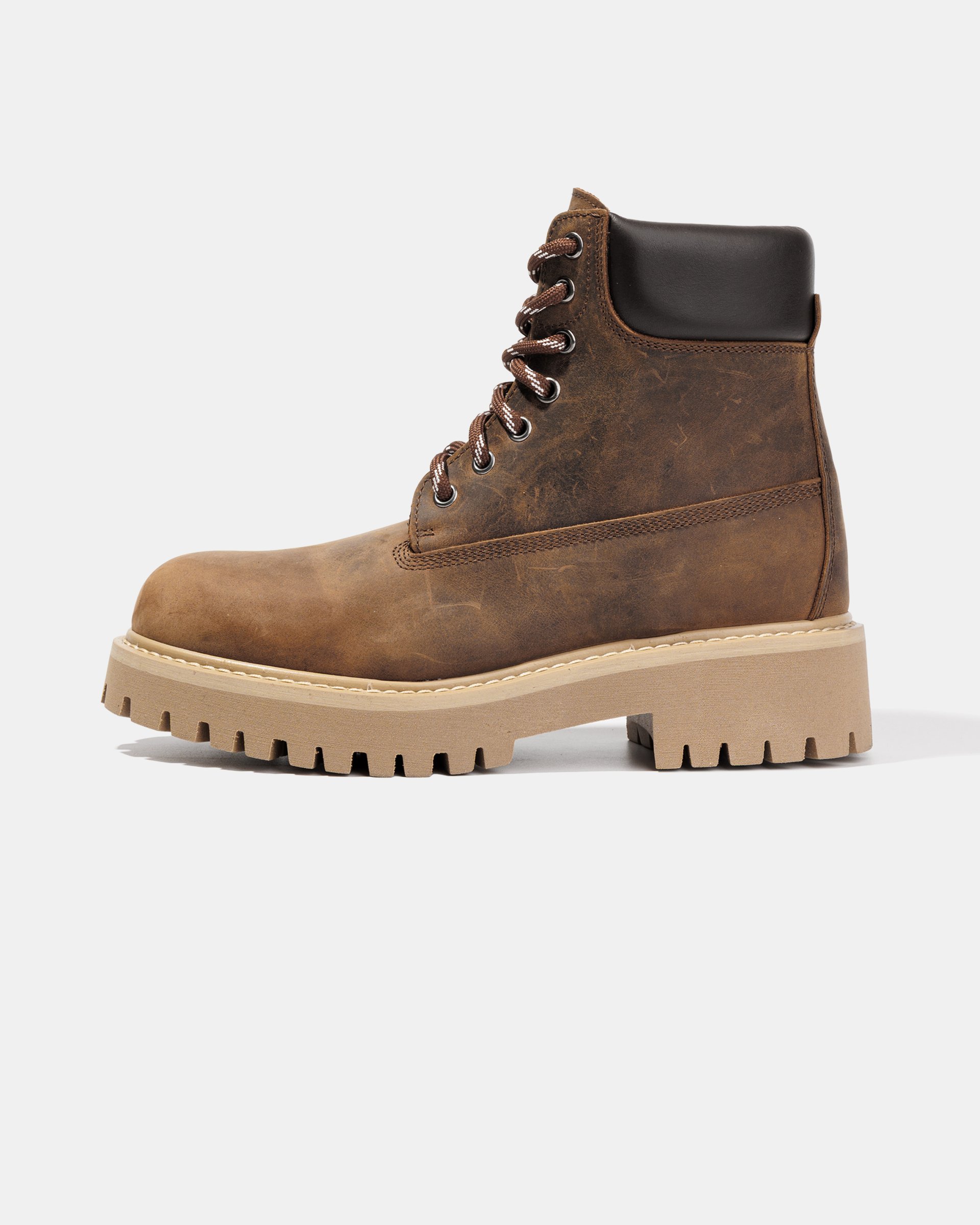 Кожаные ботинки темно-коричневый стиль