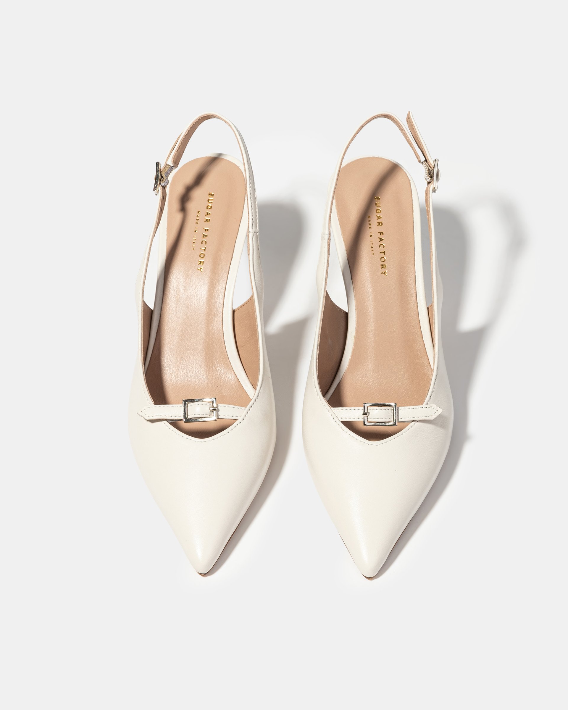 Белые кожаные туфли на каблуке - Image 3 of 4