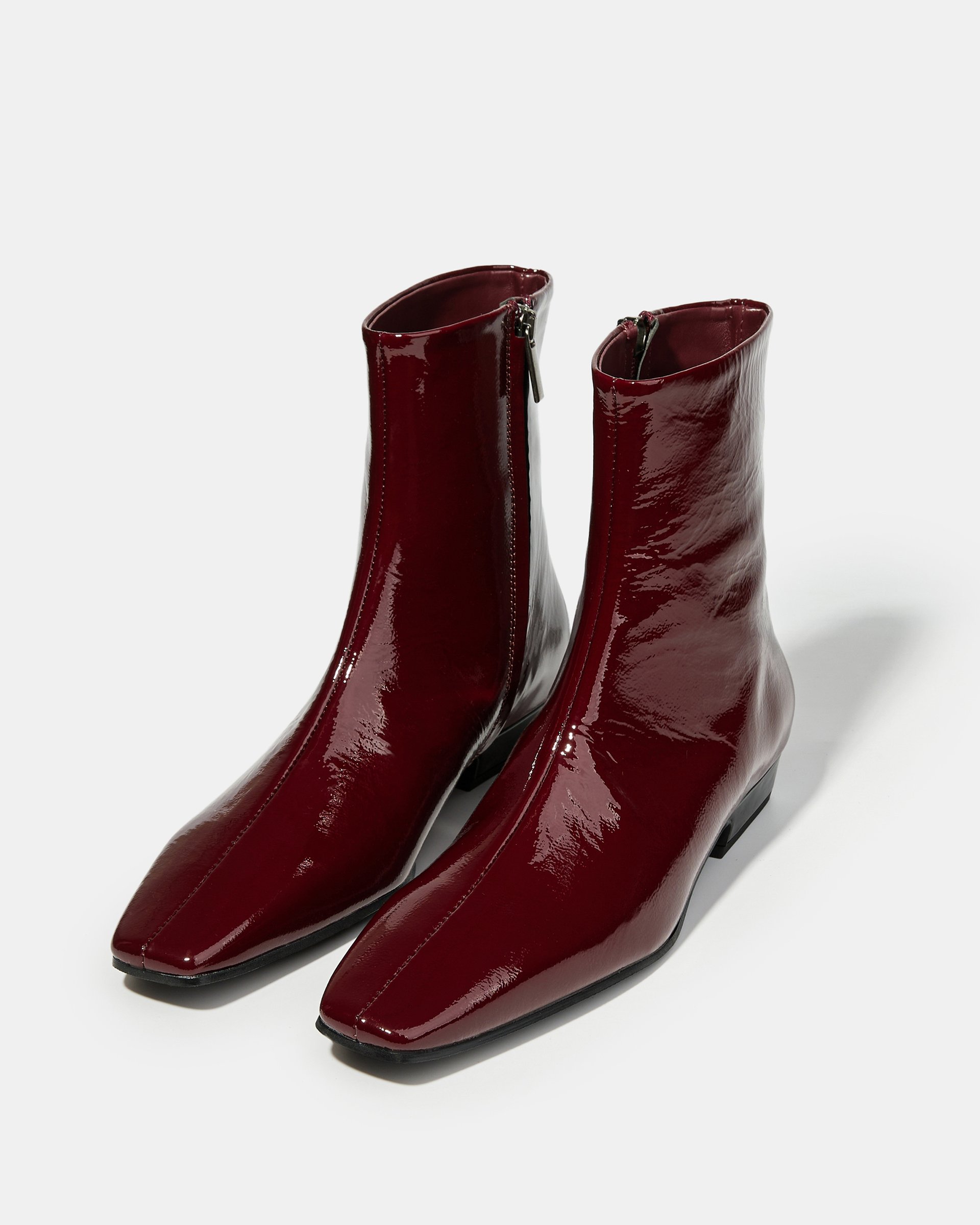 Бордовые ботинки из натуральной лаковой кожи - Image 2 of 5