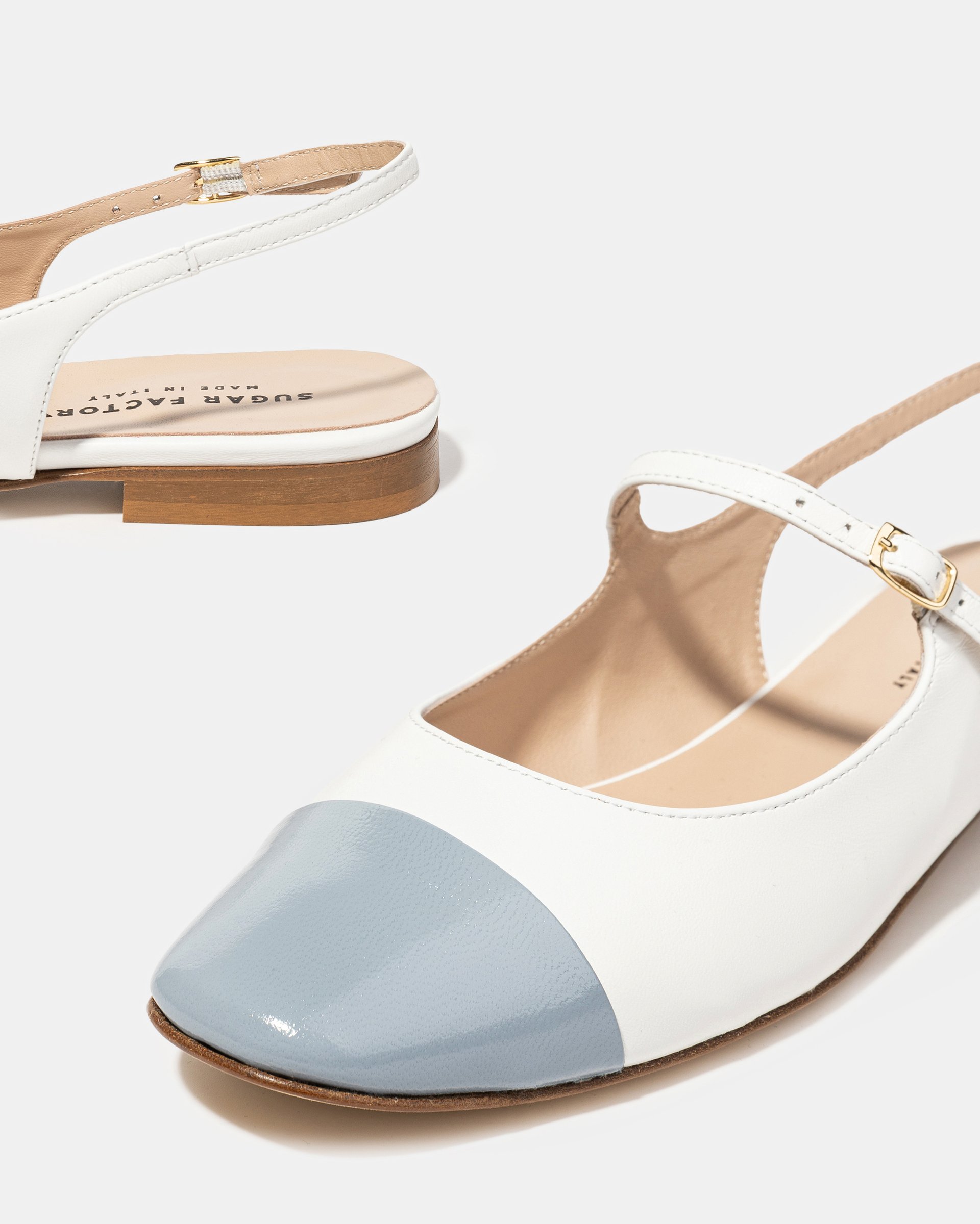 Бело-голубые кожаные туфли - Image 4 of 4