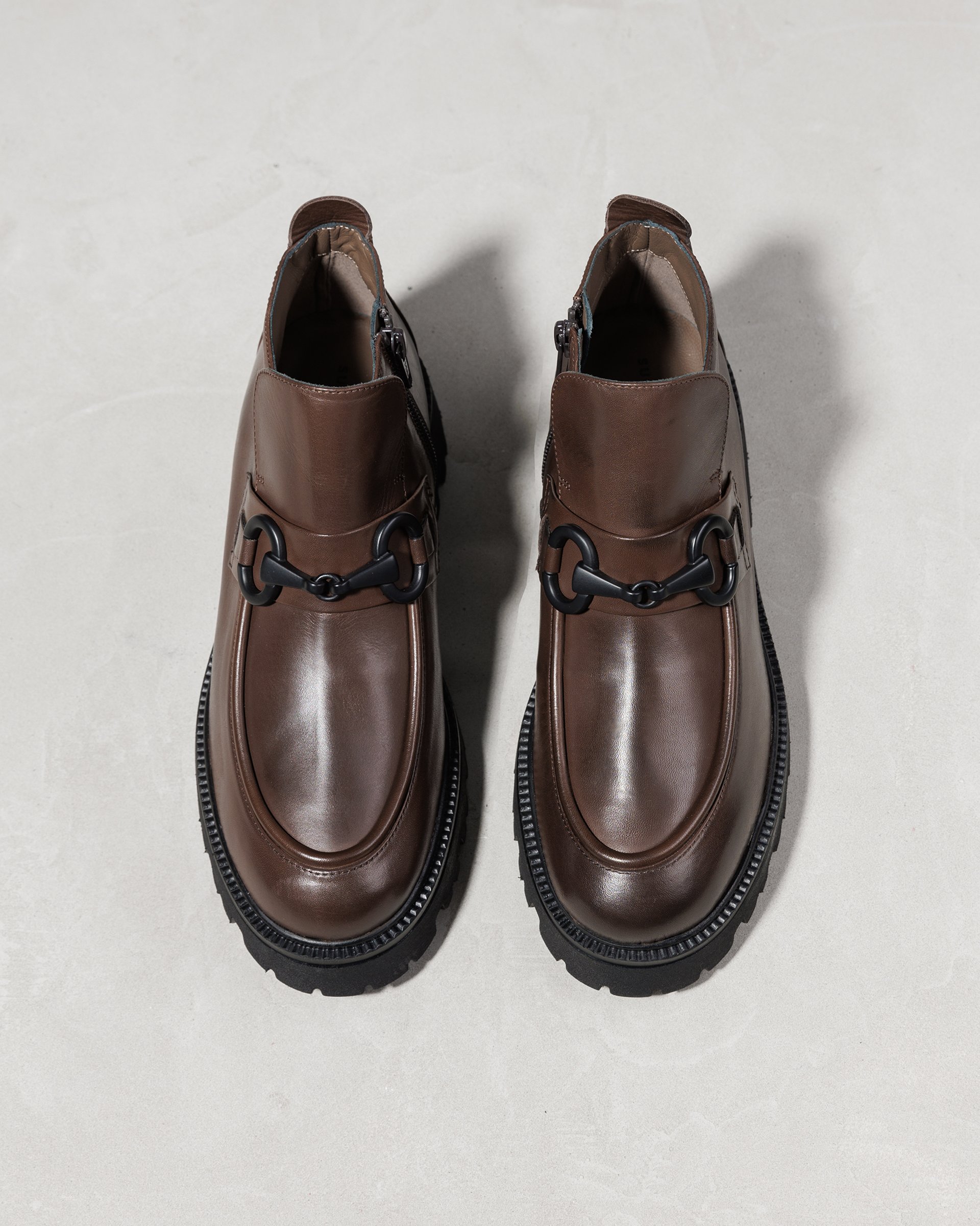 Коричневые кожаные полуботинки - Image 3 of 5