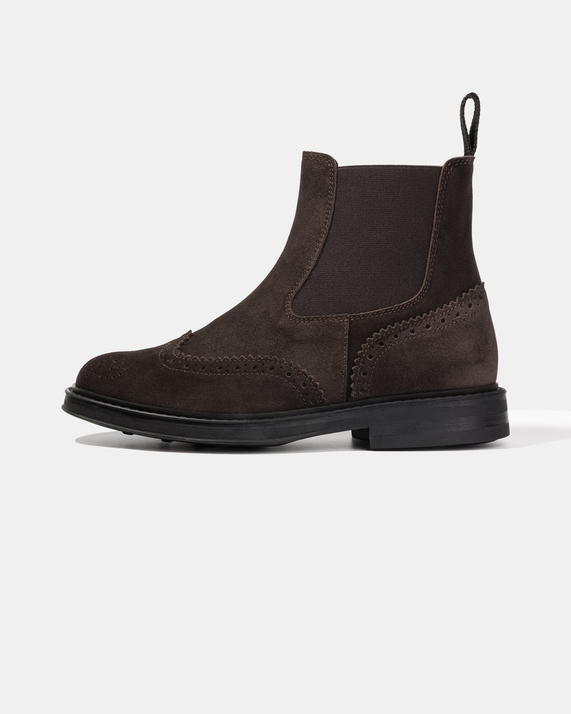 Темно-коричневые замшевые ботинки Chelsea