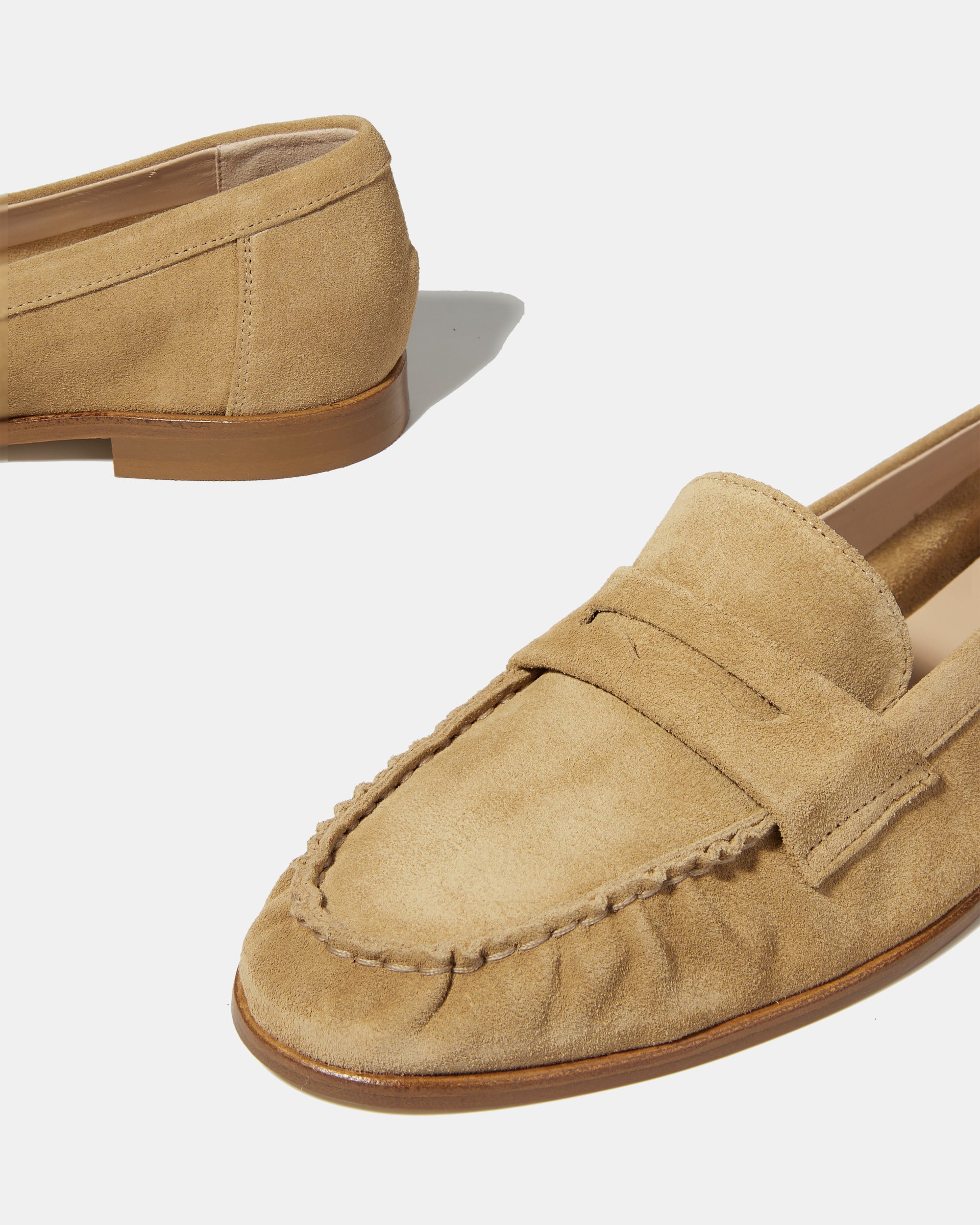 Бежевые замшевые классические лоферы  - Image 4 of 5