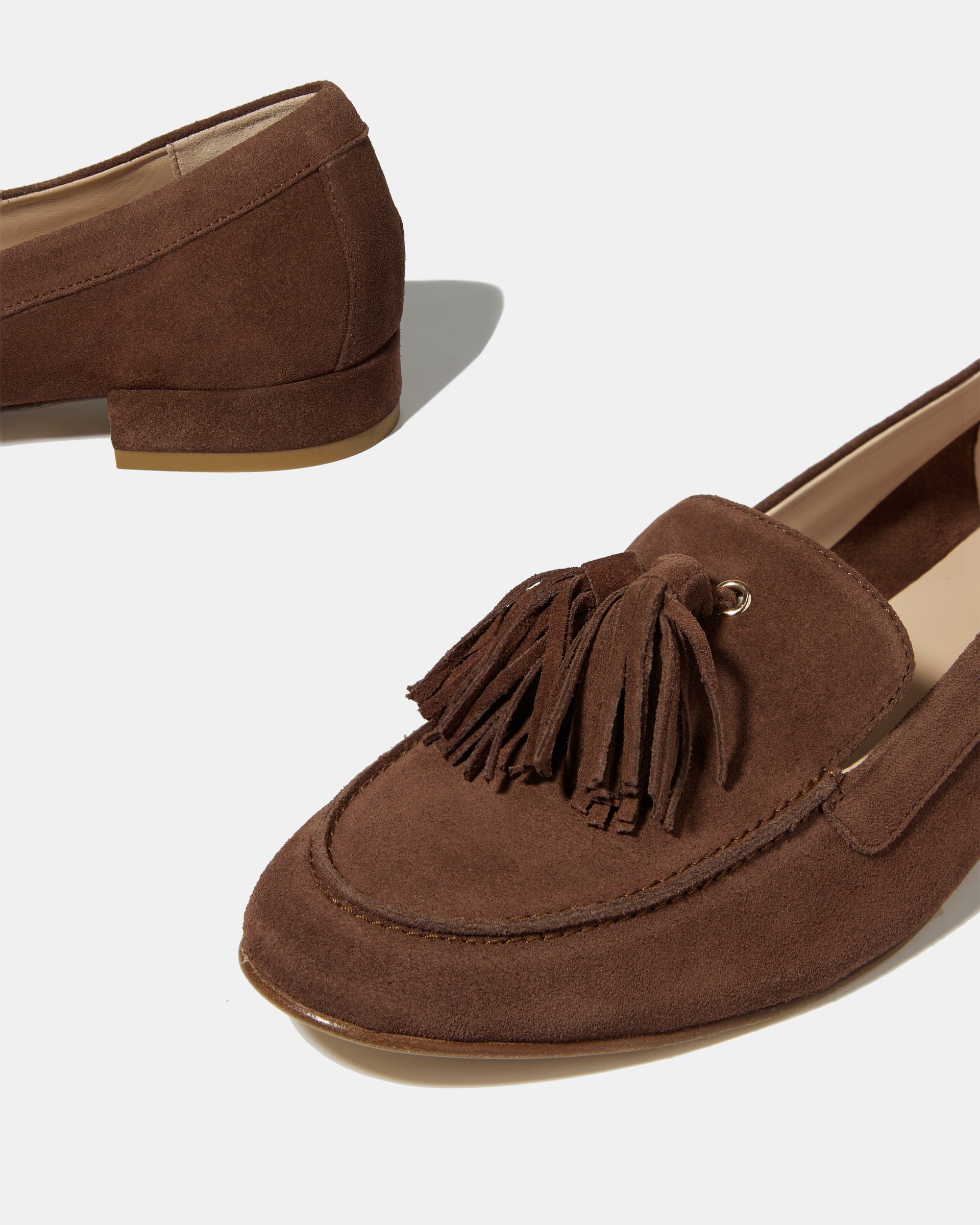 Коричневые замшевые лоферы с декоративными кистями - Image 5 of 5