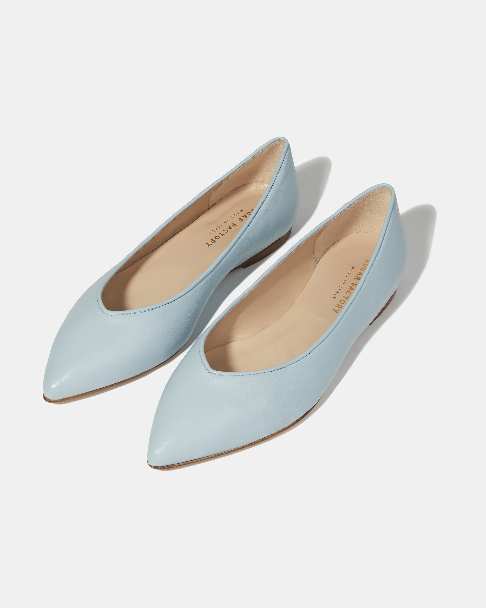 Голубые балетки из натуральной кожи классического стиля - Image 3 of 5