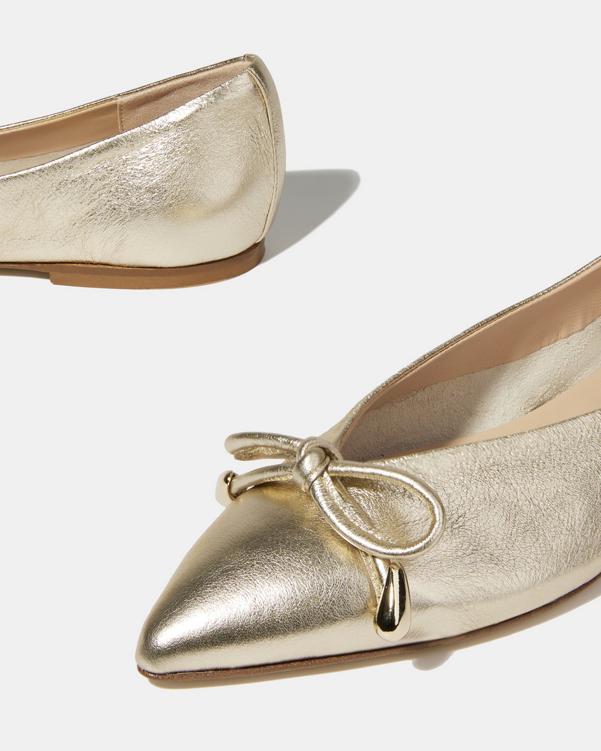 Золотые балетки из натуральной кожи  - Image 5 of 5