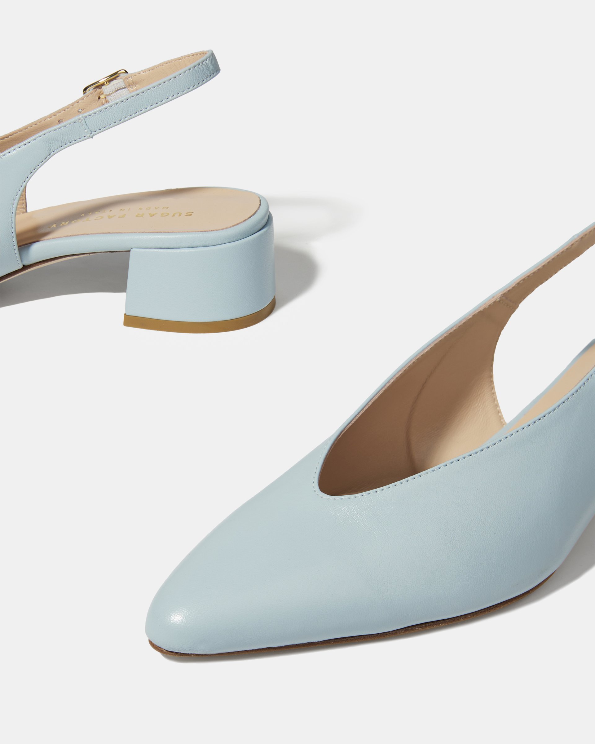 Голубые кожаные туфли-слинбэк  - Image 5 of 5