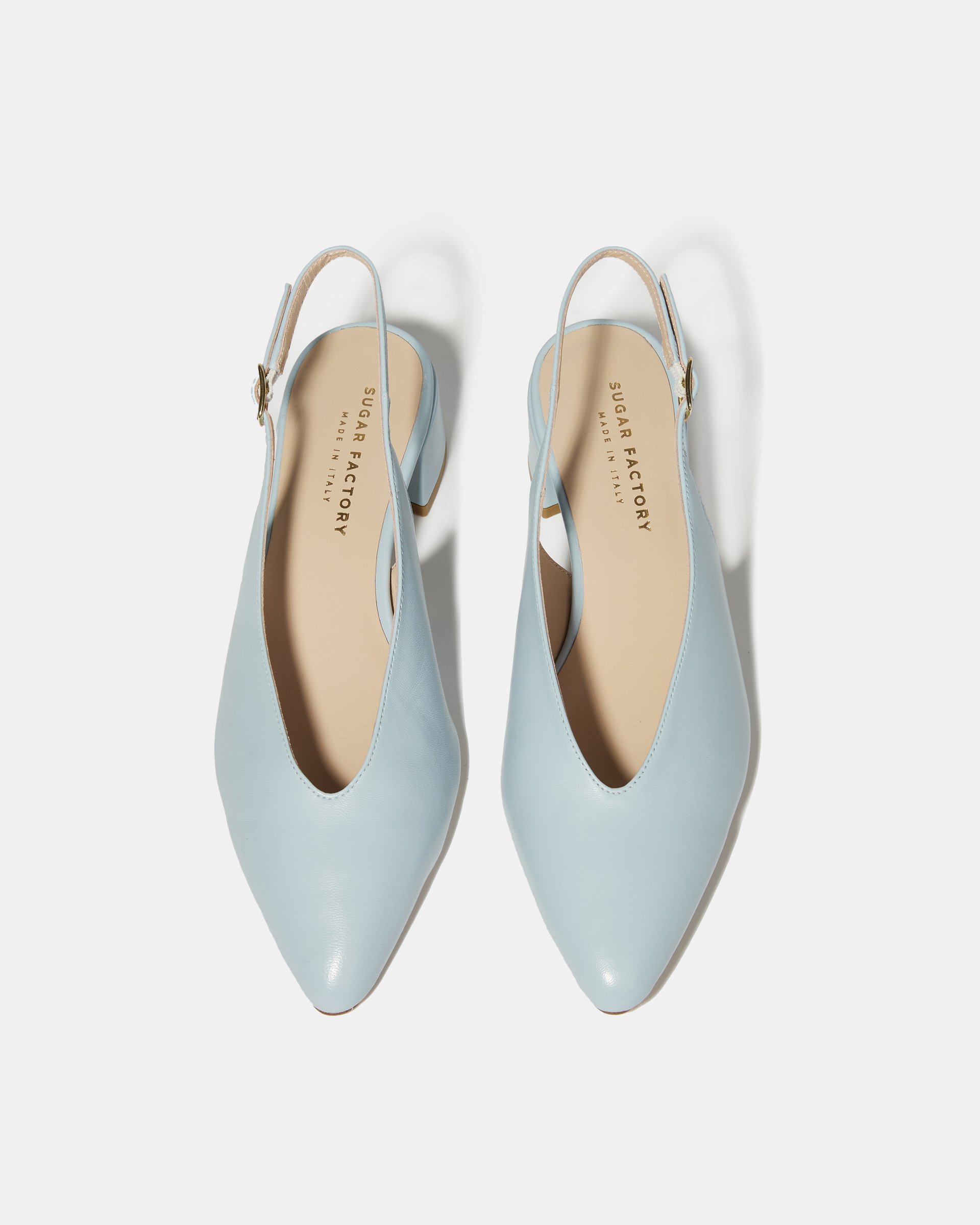 Голубые кожаные туфли-слинбэк  - Image 4 of 5