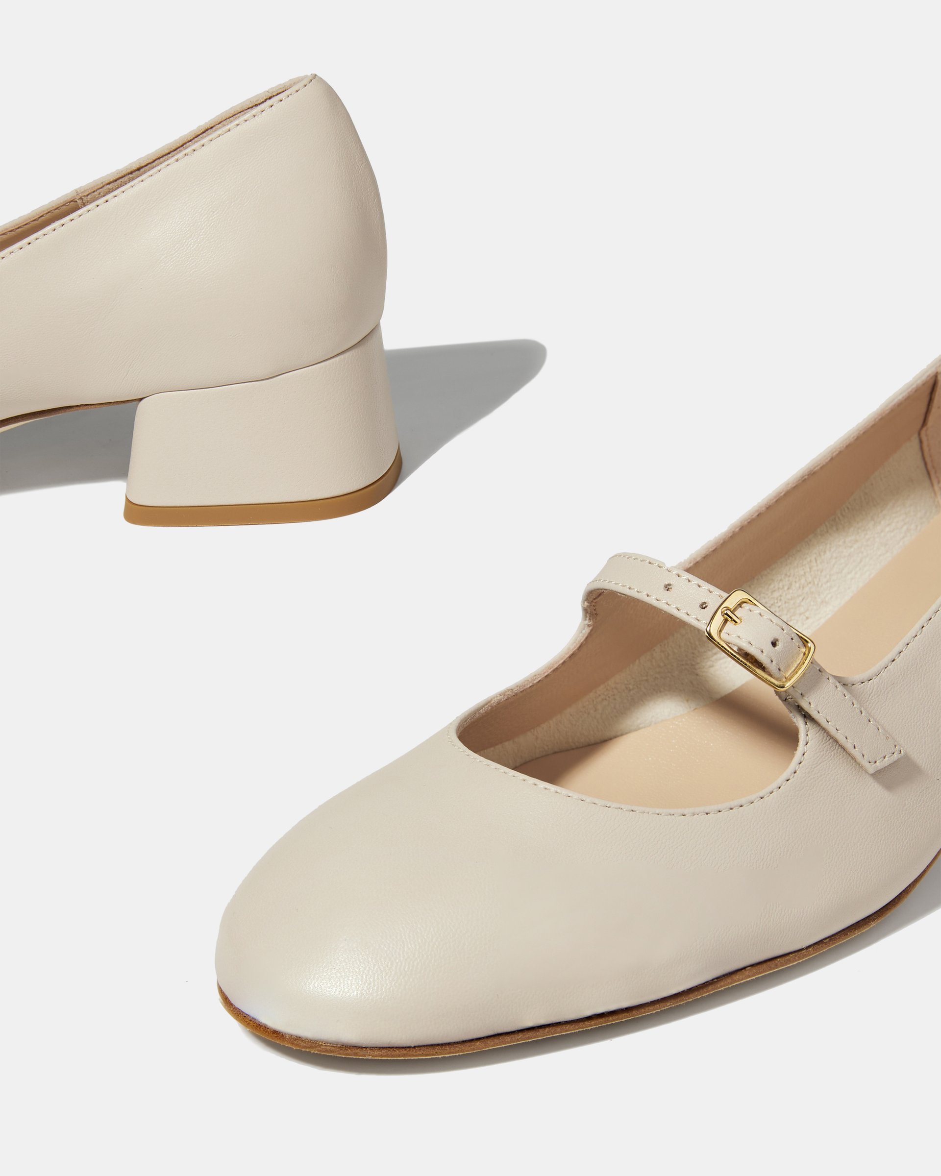 Бежевые туфли-мэри джейн из натуральной кожи - Image 5 of 5