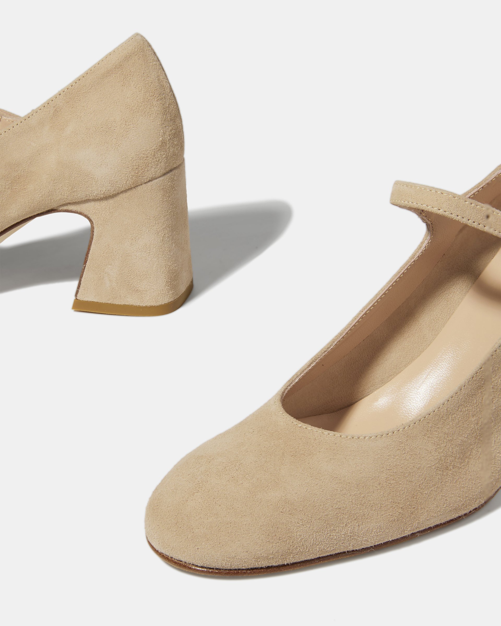 Бежевые замшевые туфли на устойчивом каблуке - Image 4 of 4