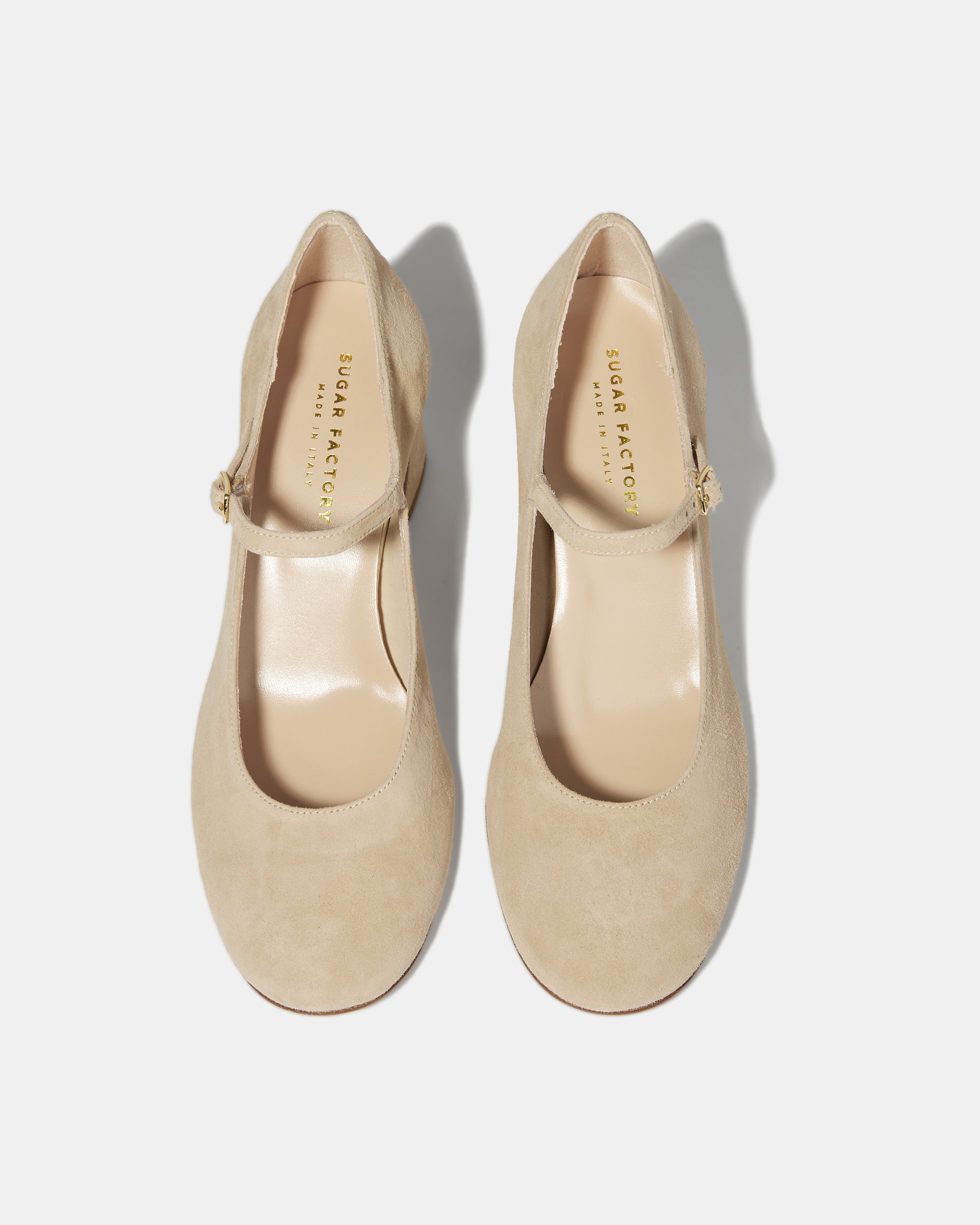 Бежевые замшевые туфли на устойчивом каблуке - Image 3 of 4