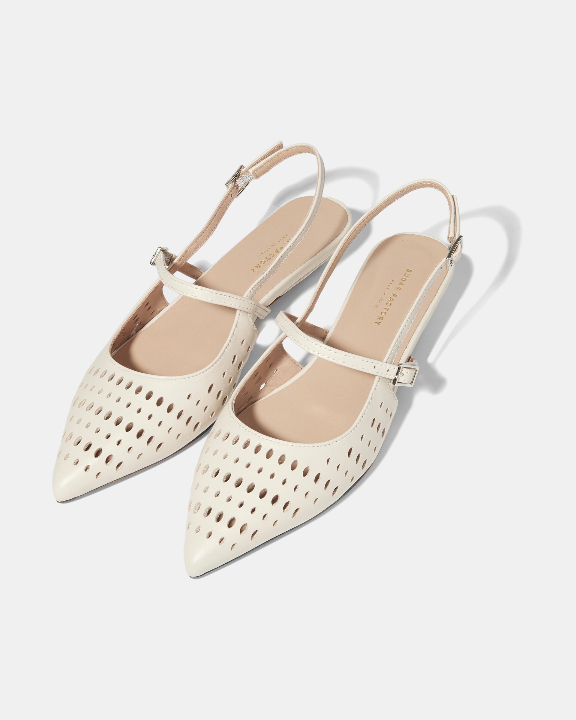 Белые перфорированные туфли-слингбэк  - Image 3 of 5