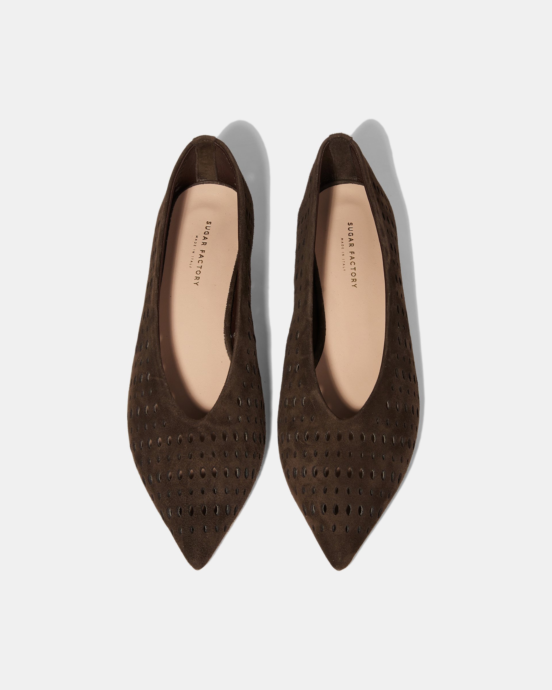 Темно-коричневые замшевые туфли с перфорацией - Image 4 of 5
