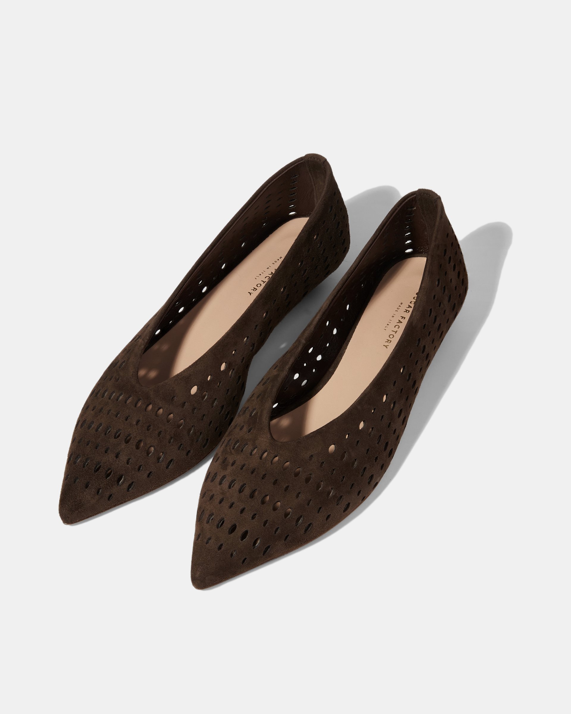 Темно-коричневые замшевые туфли с перфорацией - Image 3 of 5