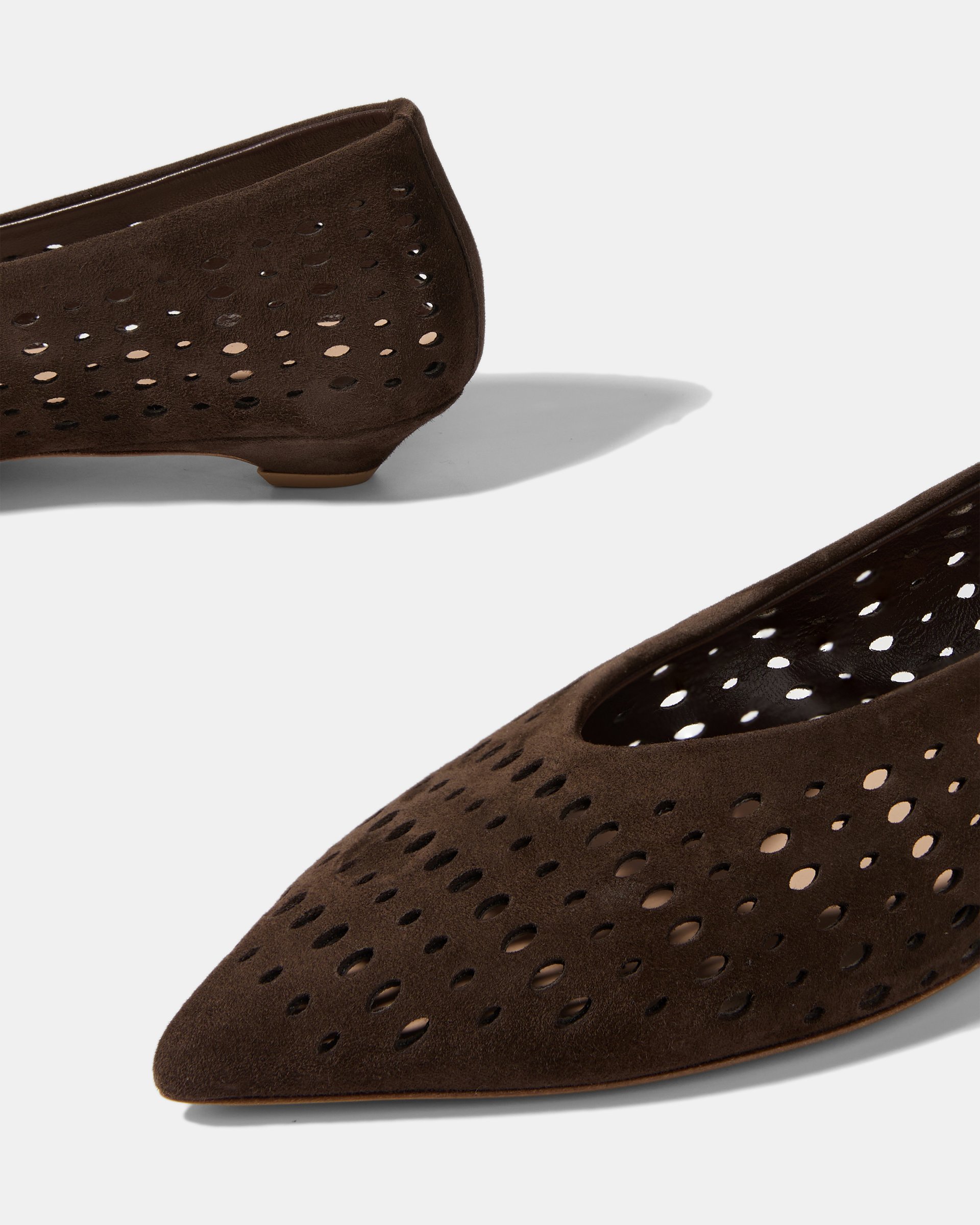 Темно-коричневые замшевые туфли с перфорацией - Image 5 of 5