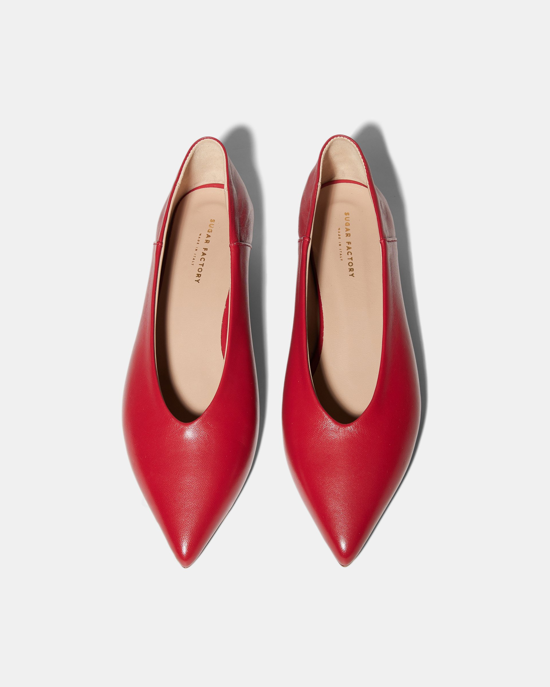 Бордовые кожаные туфли на низком каблуке  - Image 4 of 5