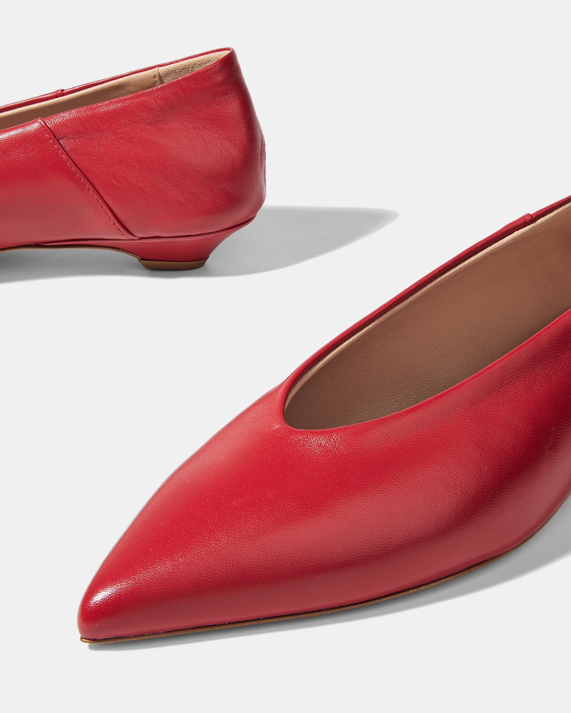 Бордовые кожаные туфли на низком каблуке  - Image 5 of 5