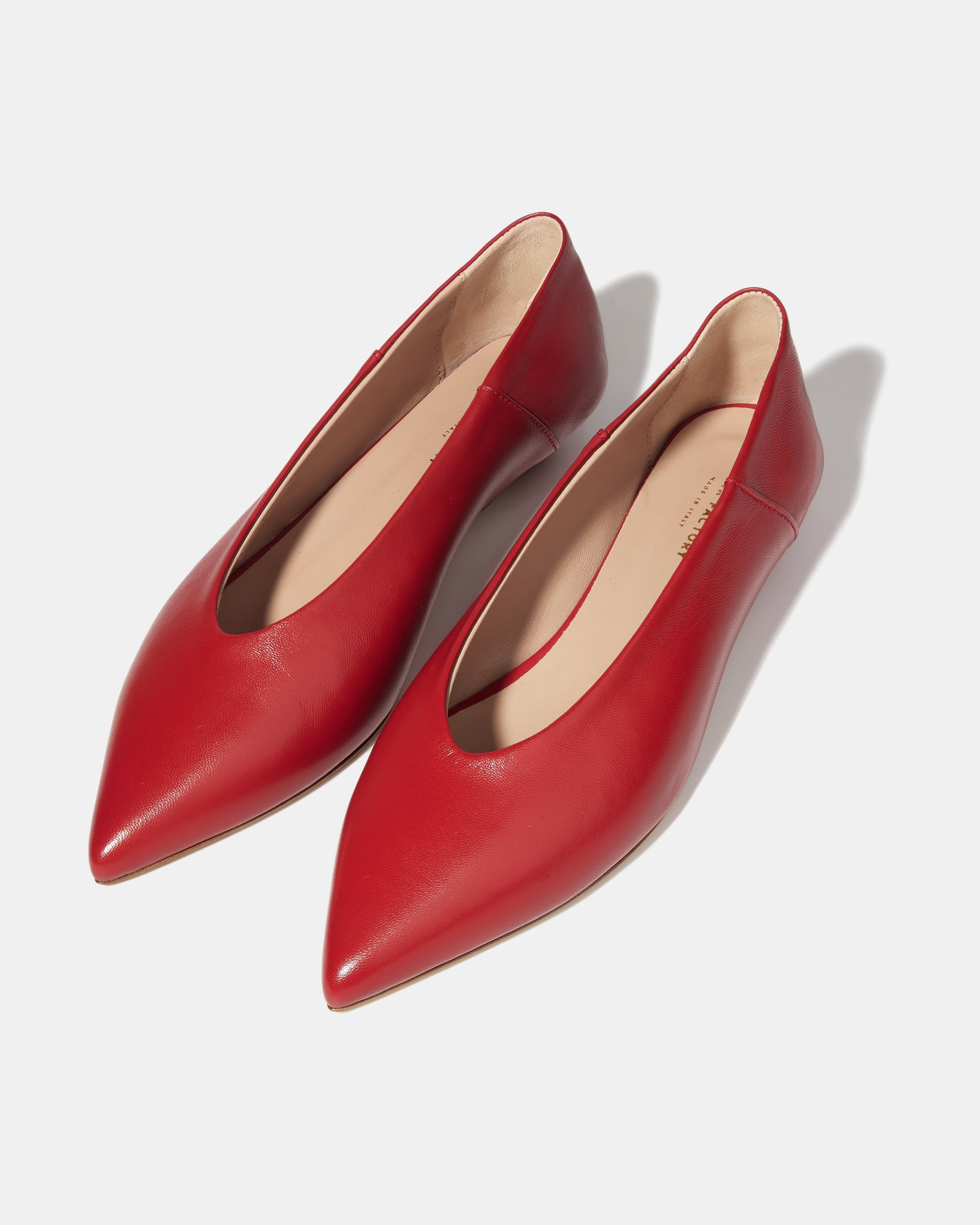 Бордовые кожаные туфли на низком каблуке  - Image 3 of 5