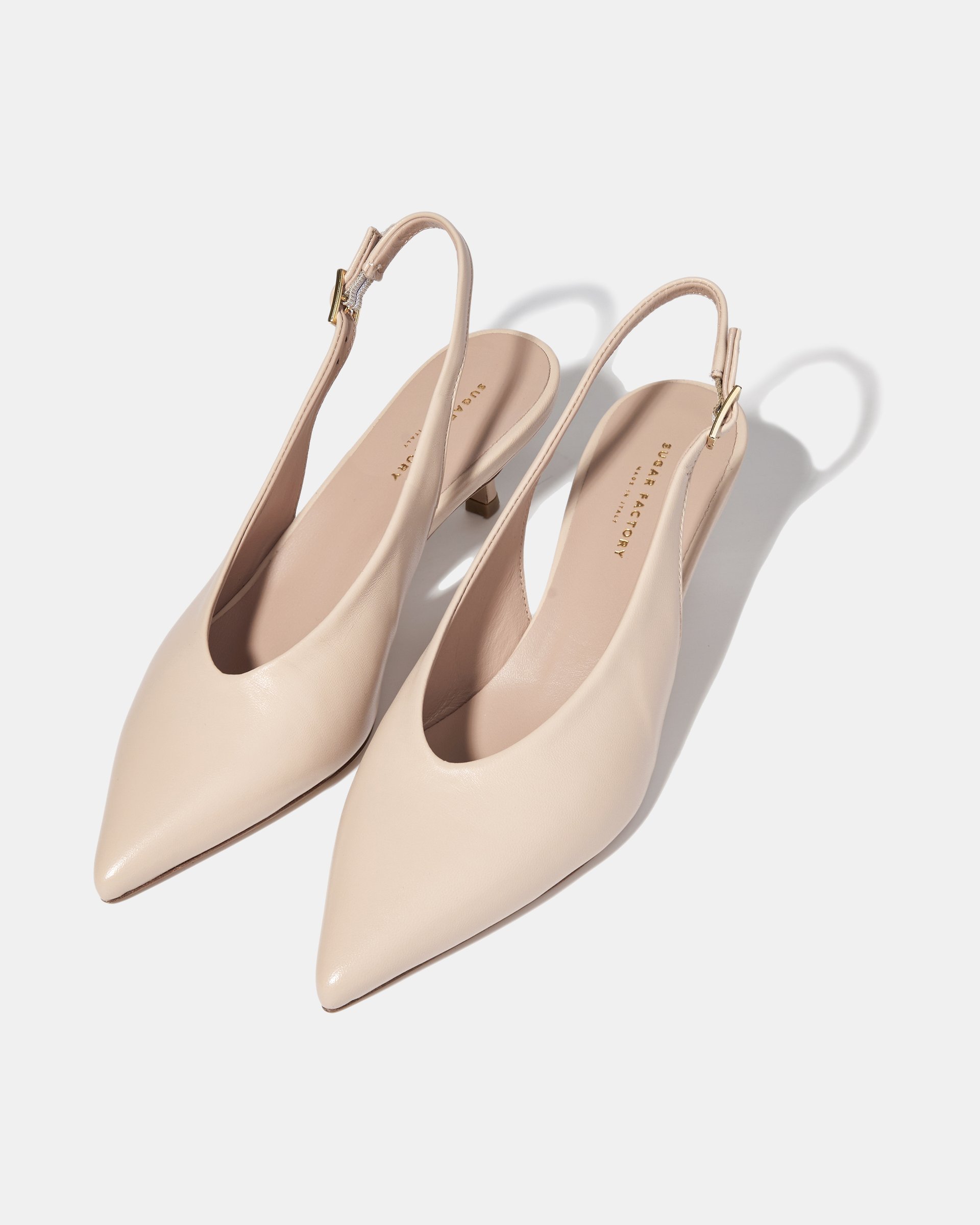 Бежевые туфли на малом каблуке из натуральной кожи - Image 3 of 5