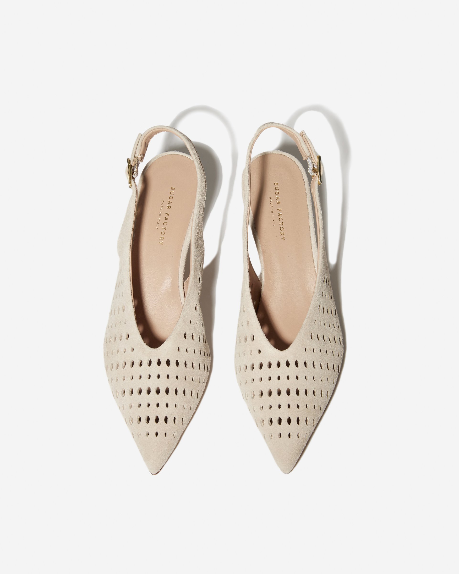 Серые туфли-слингбэк с перфорацией из натуральной замши - Image 3 of 4