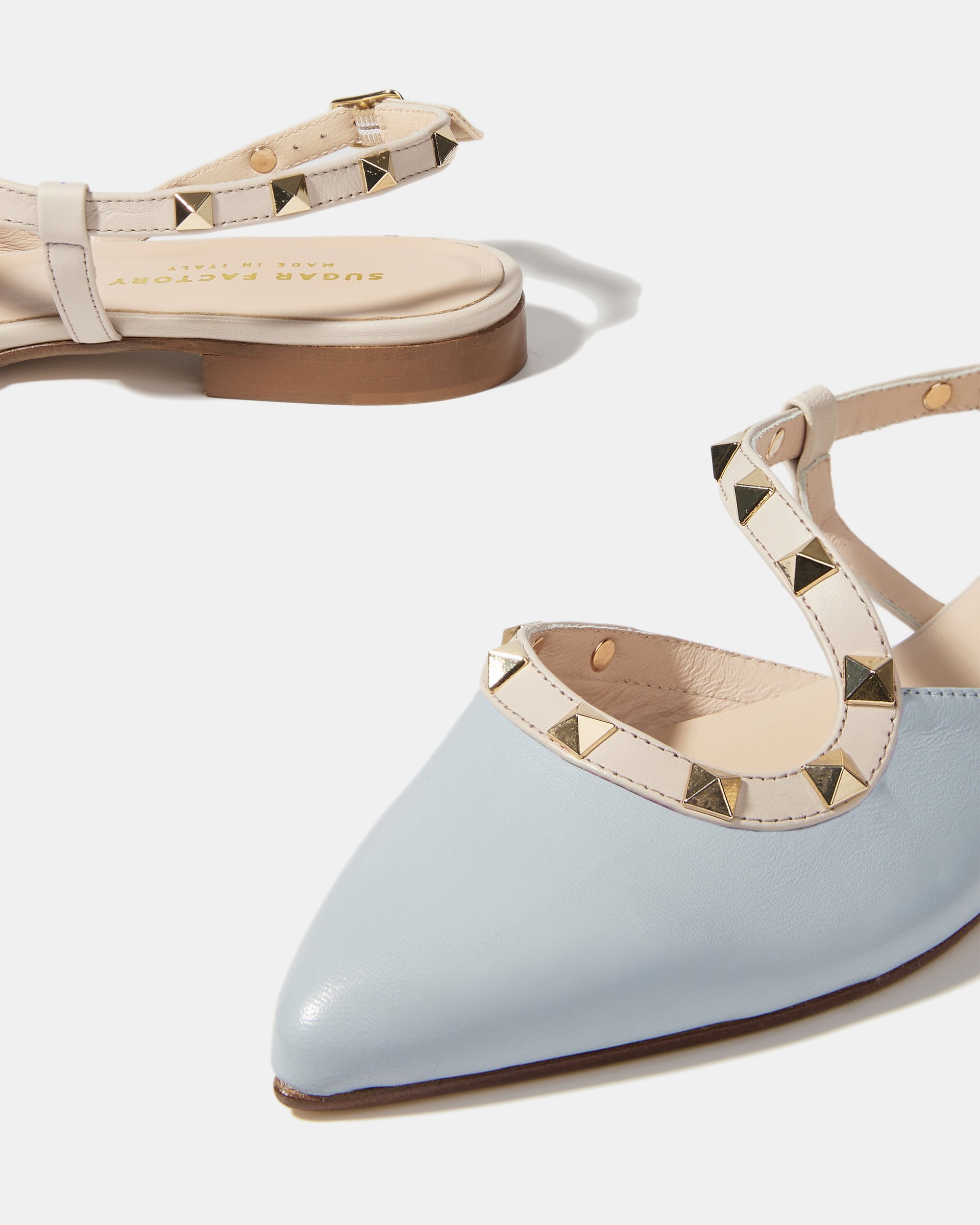 Голубые туфли-слинбы из натуральной кожи  - Image 5 of 5