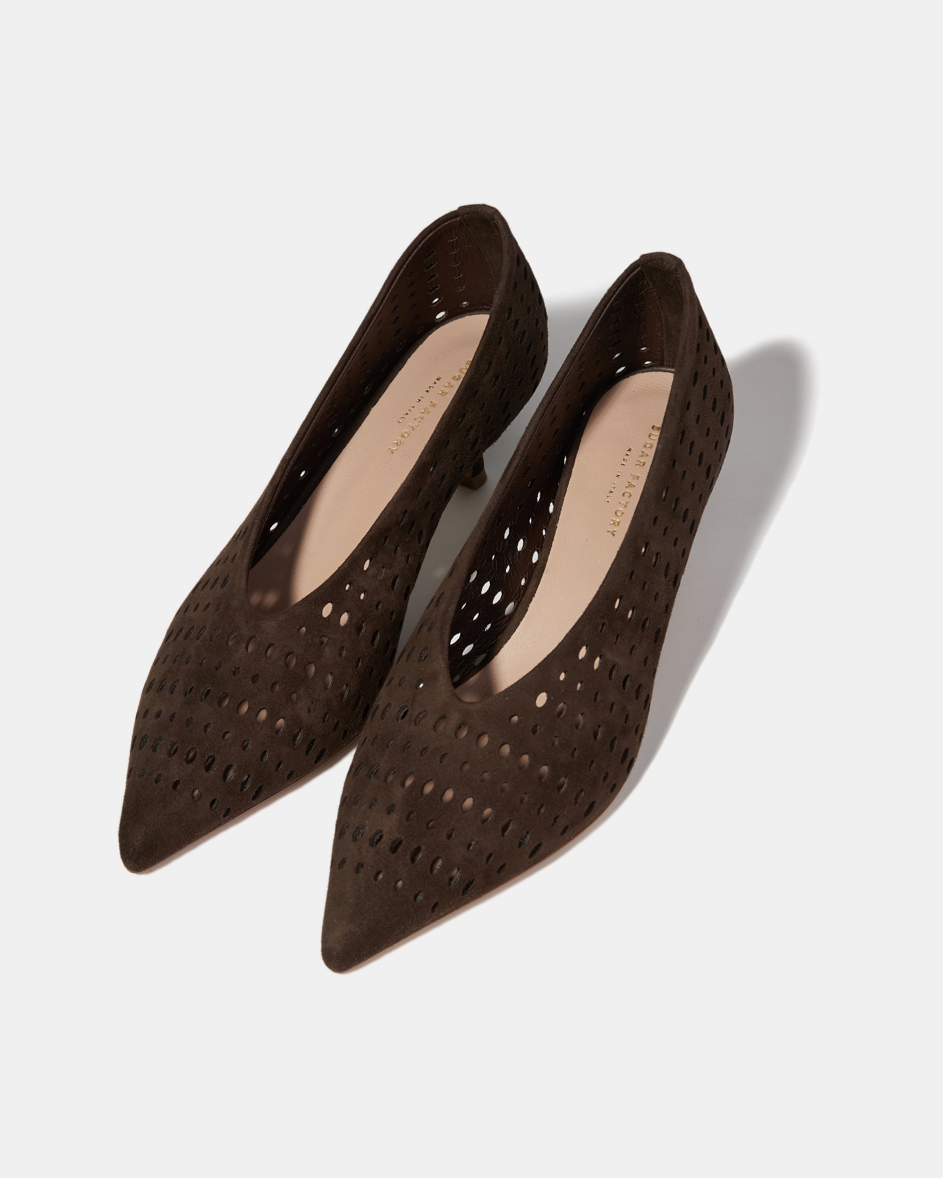 Коричневые замшевые туфли с перфорацией - Image 3 of 6