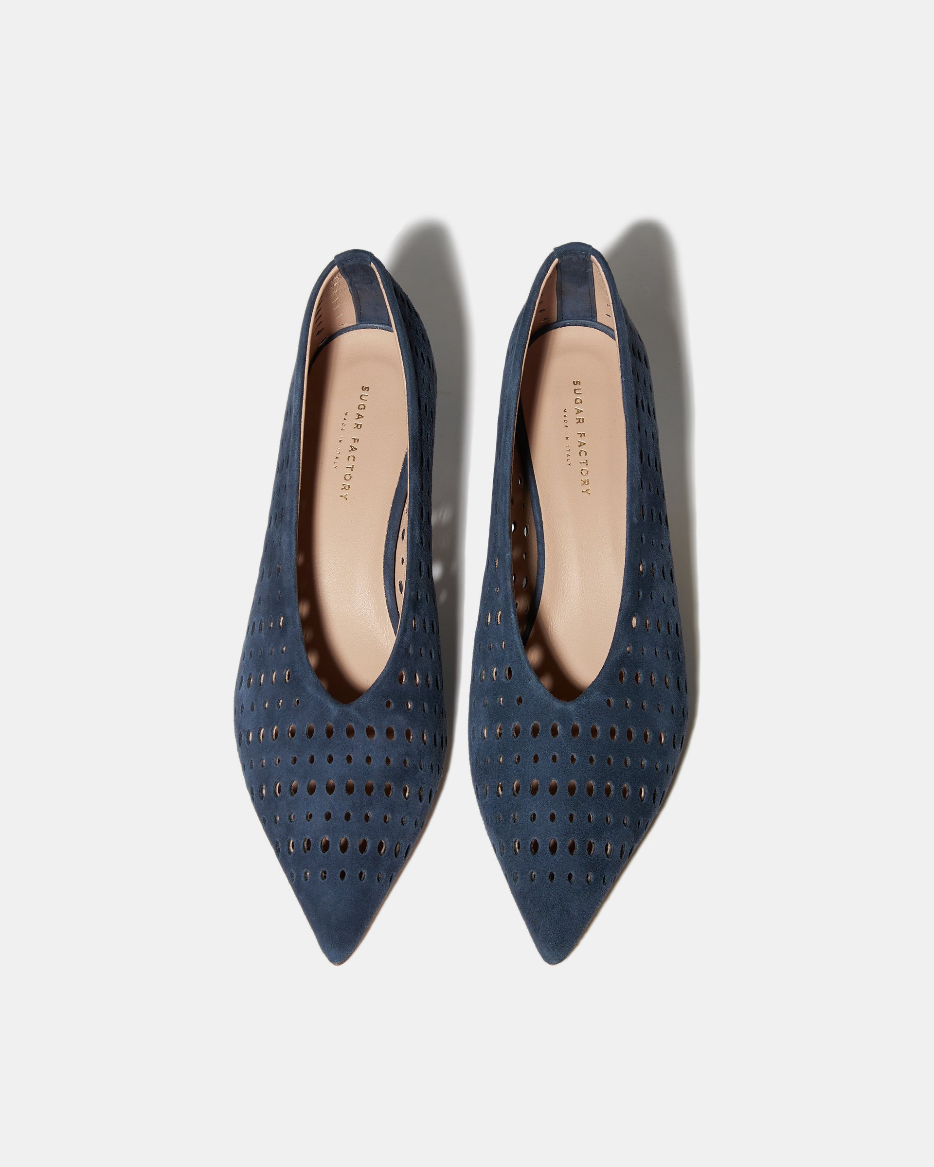 Синие замшевые туфли с перфорацией - Image 4 of 5