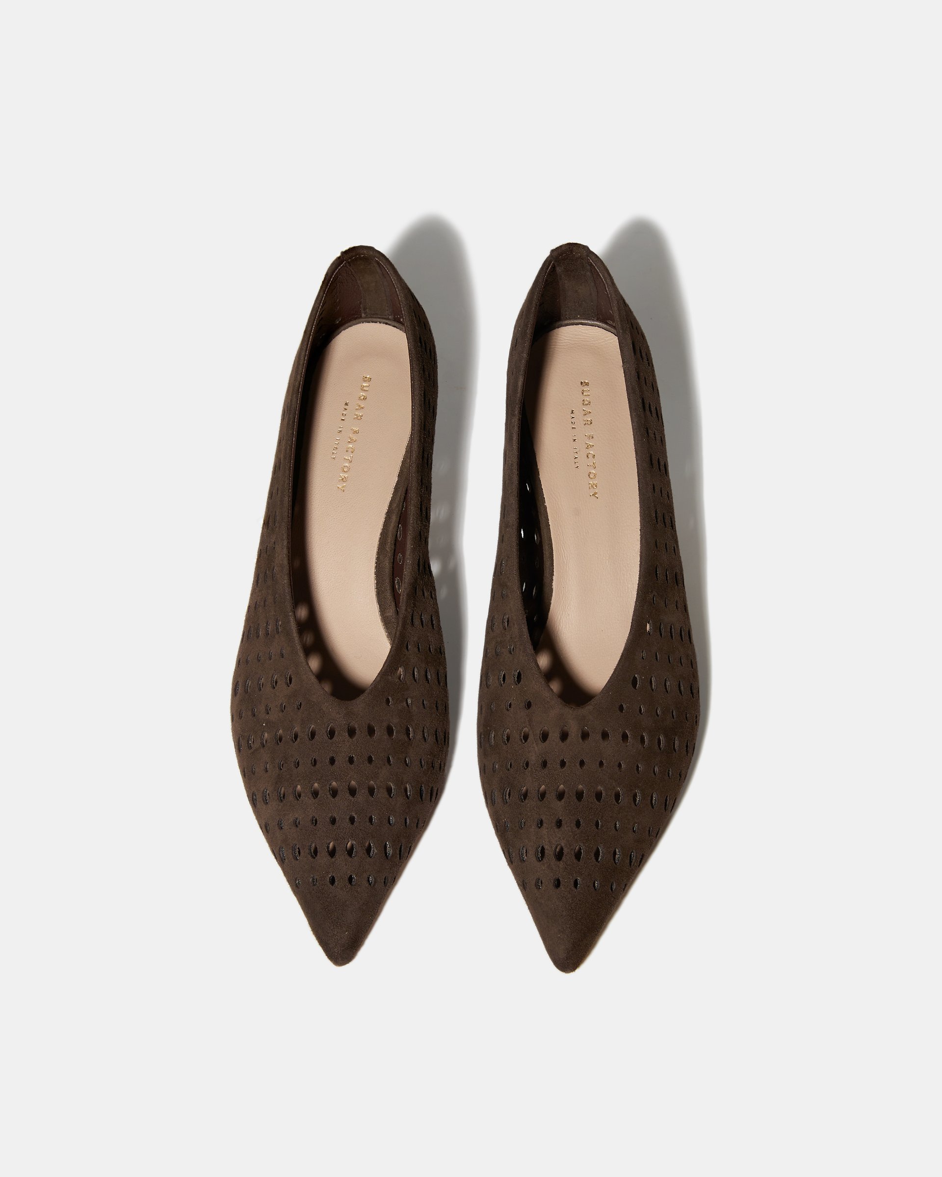 Коричневые замшевые туфли с перфорацией - Image 4 of 6