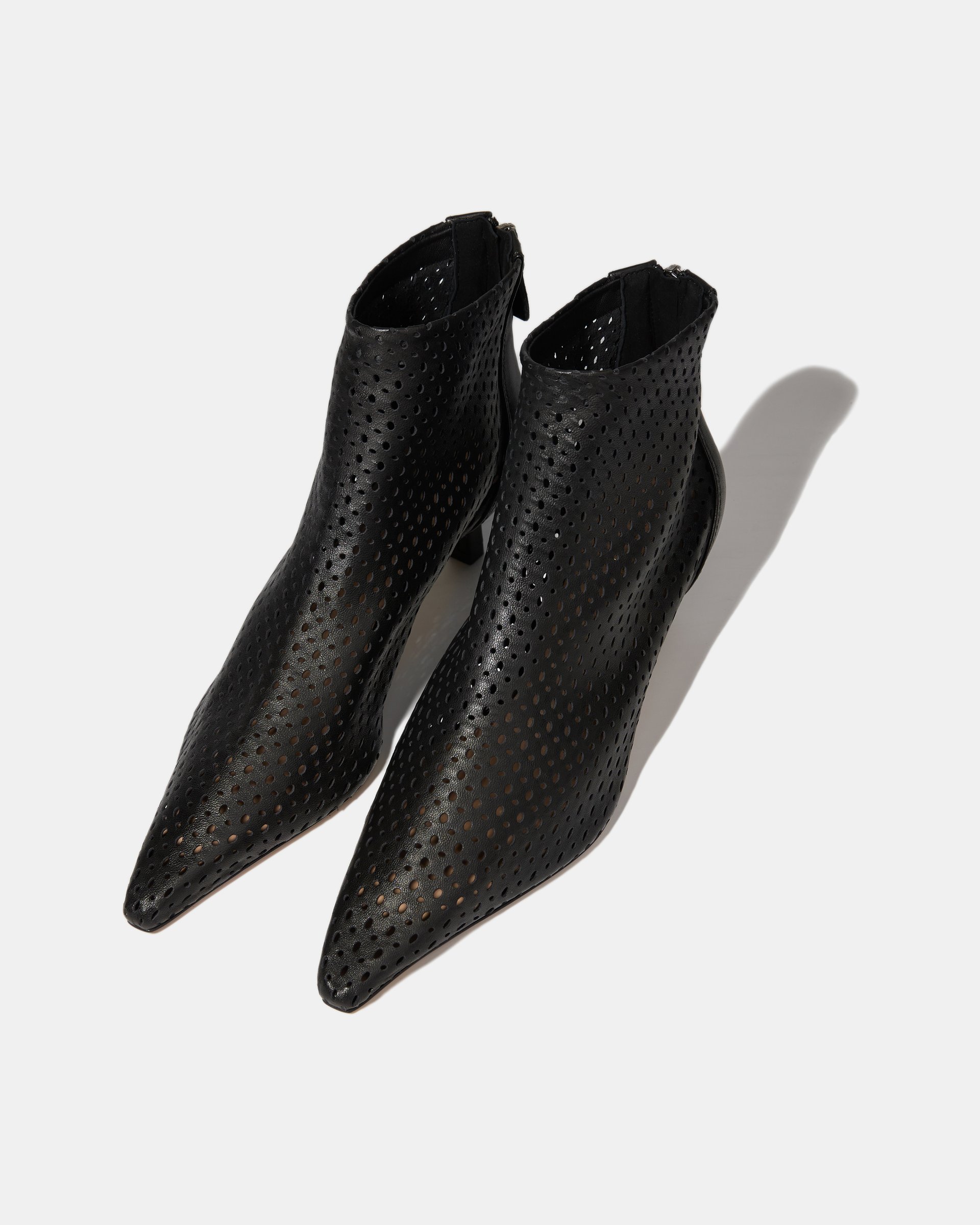 Черные перфорированные ботильоны из натуральной кожи - Image 3 of 5