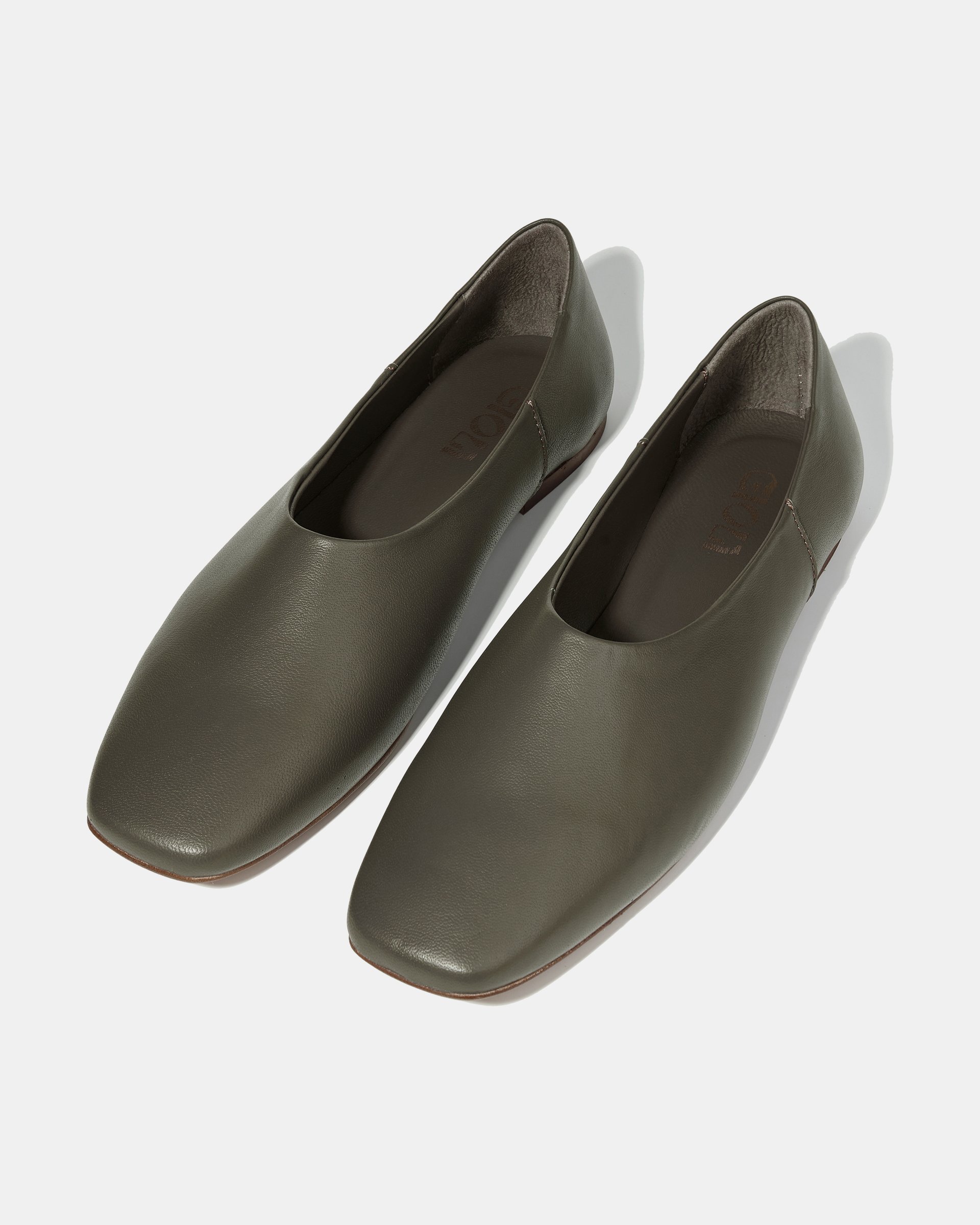 Зеленые балетки из натуральной кожи минималистичного дизайна - Image 2 of 4