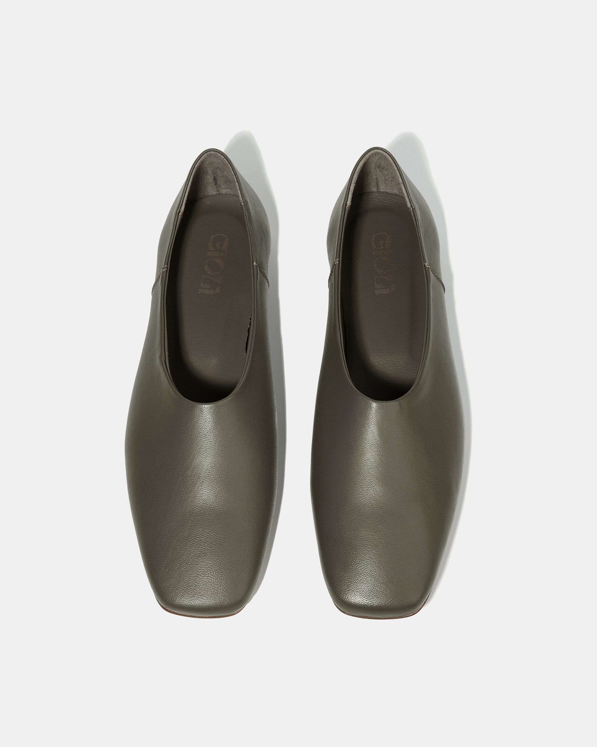 Зеленые балетки из натуральной кожи минималистичного дизайна - Image 3 of 4