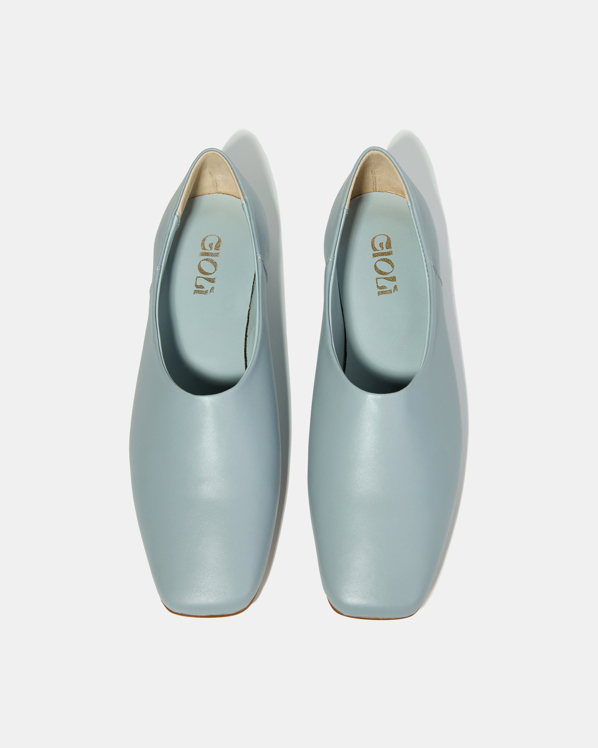 Голубые балетки из натуральной кожи минималистичного дизайна - Image 4 of 5