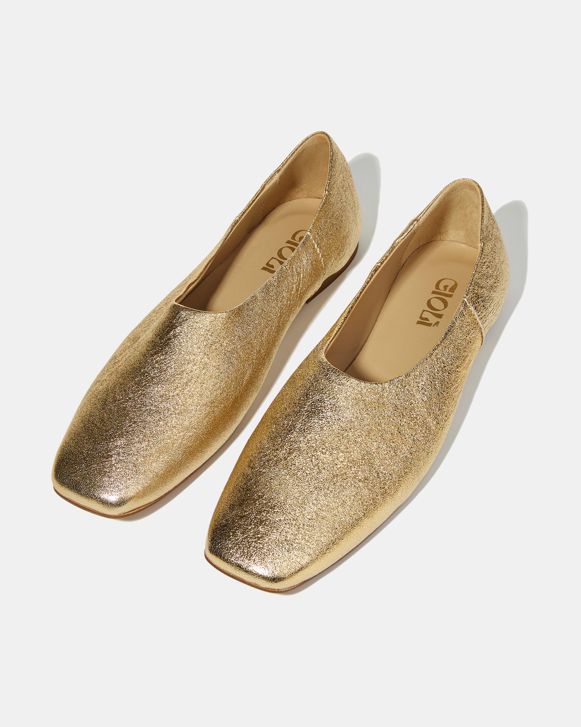 Золотые балетки из натуральной кожи - Image 3 of 5