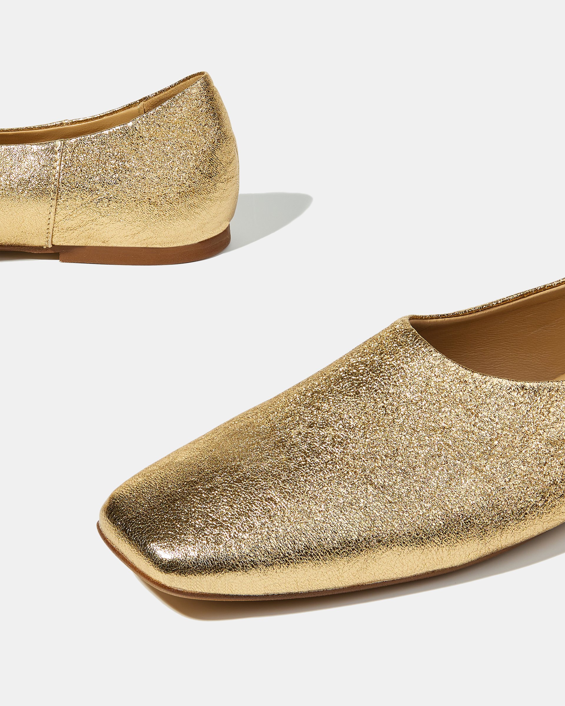 Золотые балетки из натуральной кожи - Image 5 of 5