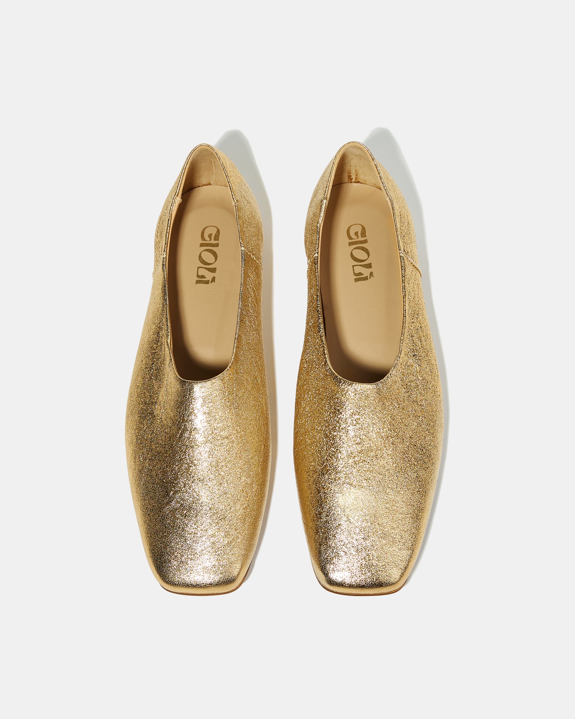 Золотые балетки из натуральной кожи - Image 4 of 5