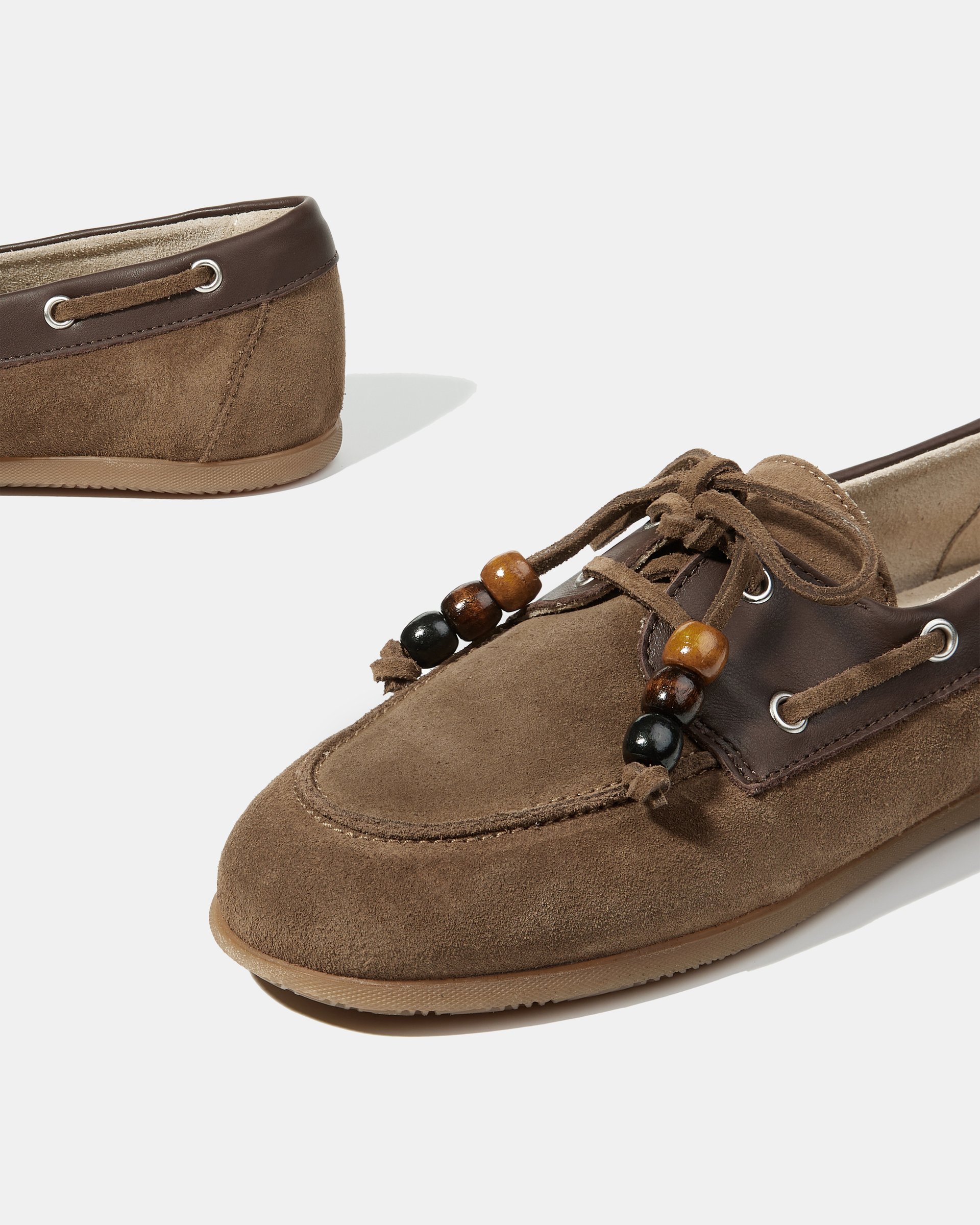 Коричневые замшевые мокасины  - Image 4 of 5