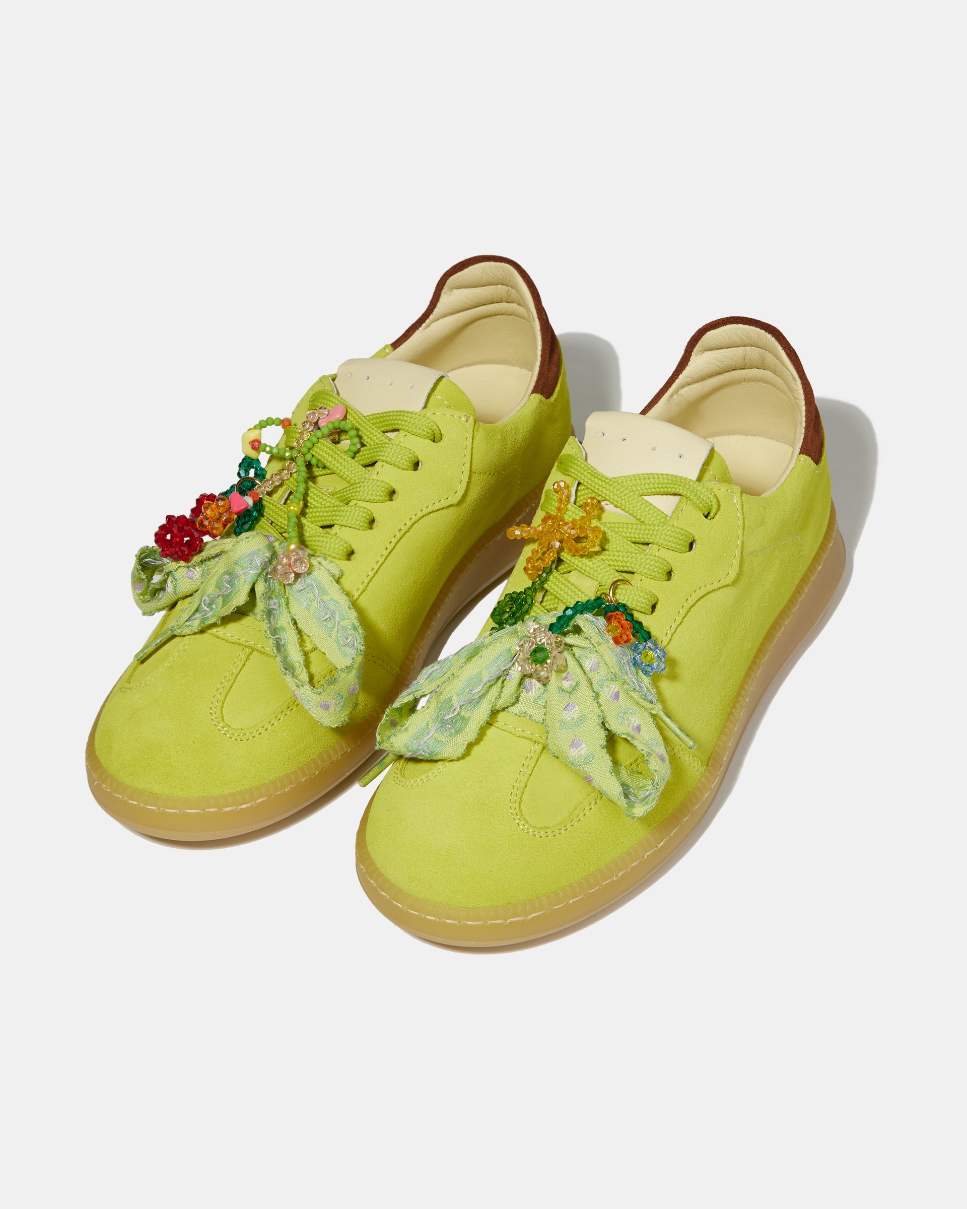 Замшевые кеды лаймого оттенка  - Image 2 of 4