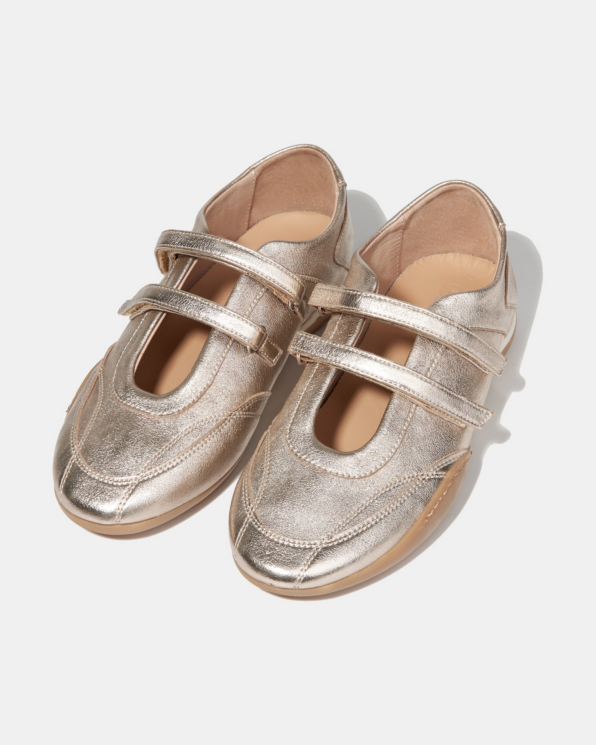 Золотые кеды-балетки из натуральной кожи - Image 2 of 4