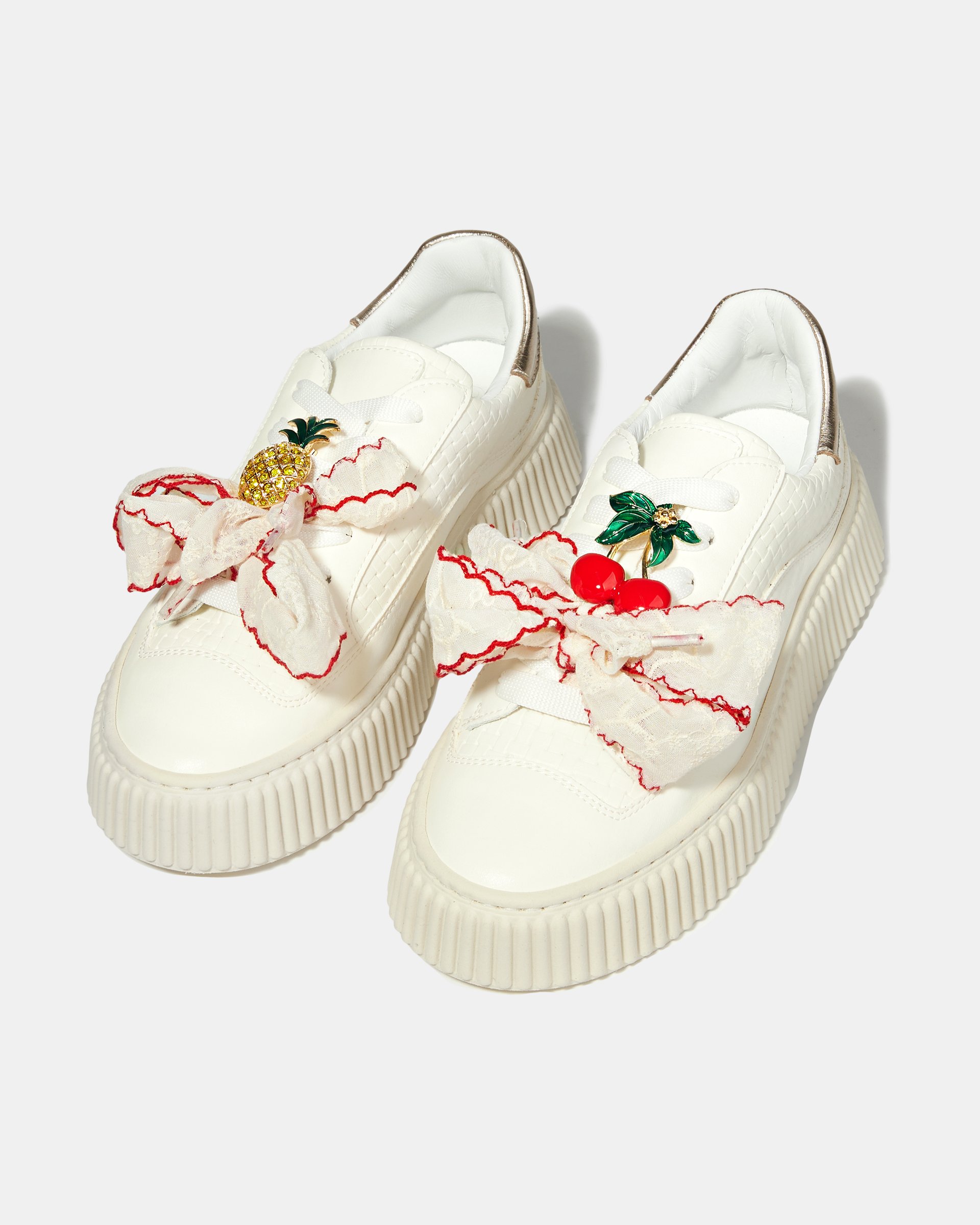 Белые кожаные кеды на платформе - Image 2 of 4