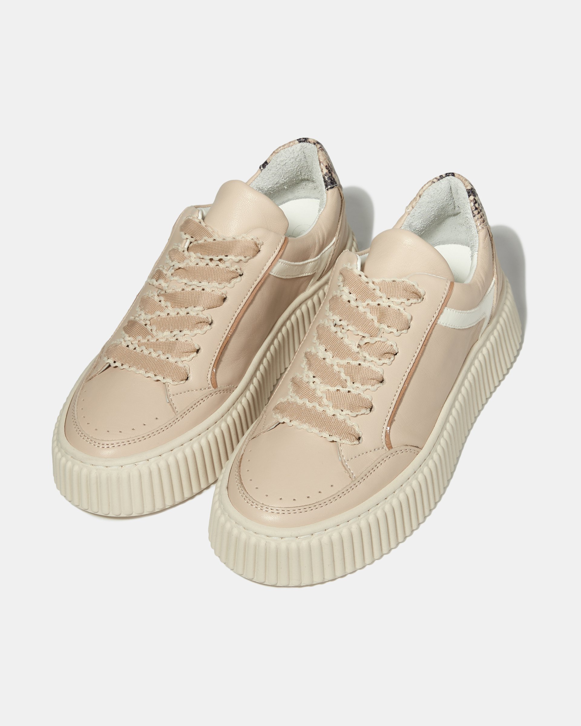 Бежевые кожаные кеды  - Image 3 of 5