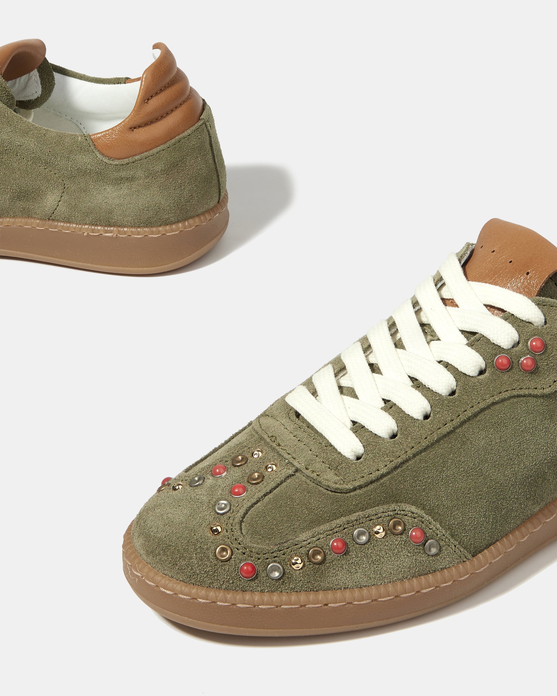 Зеленые замшевые кеды с декоративной отделкой из бусин - Image 4 of 4