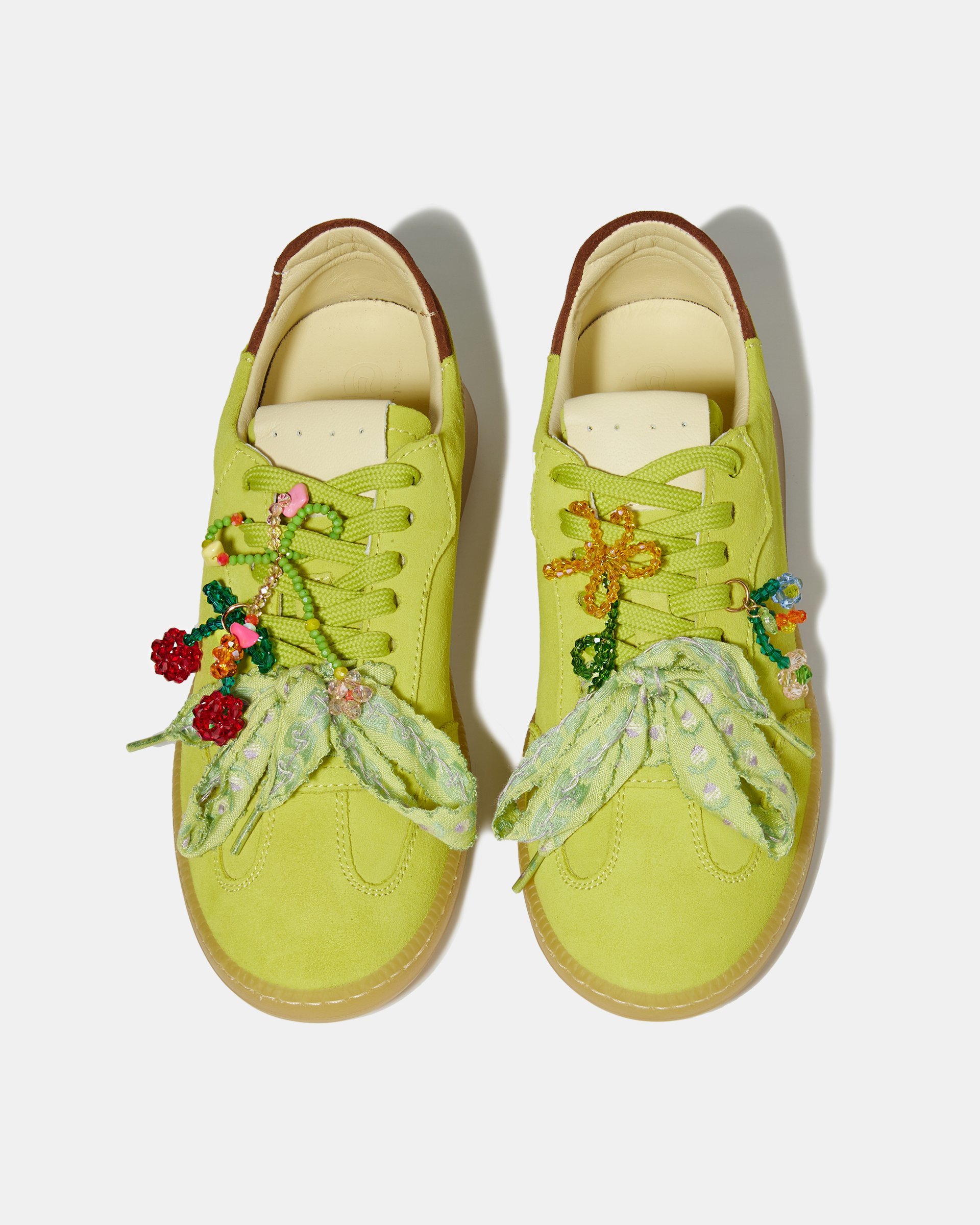 Замшевые кеды лаймого оттенка  - Image 3 of 4