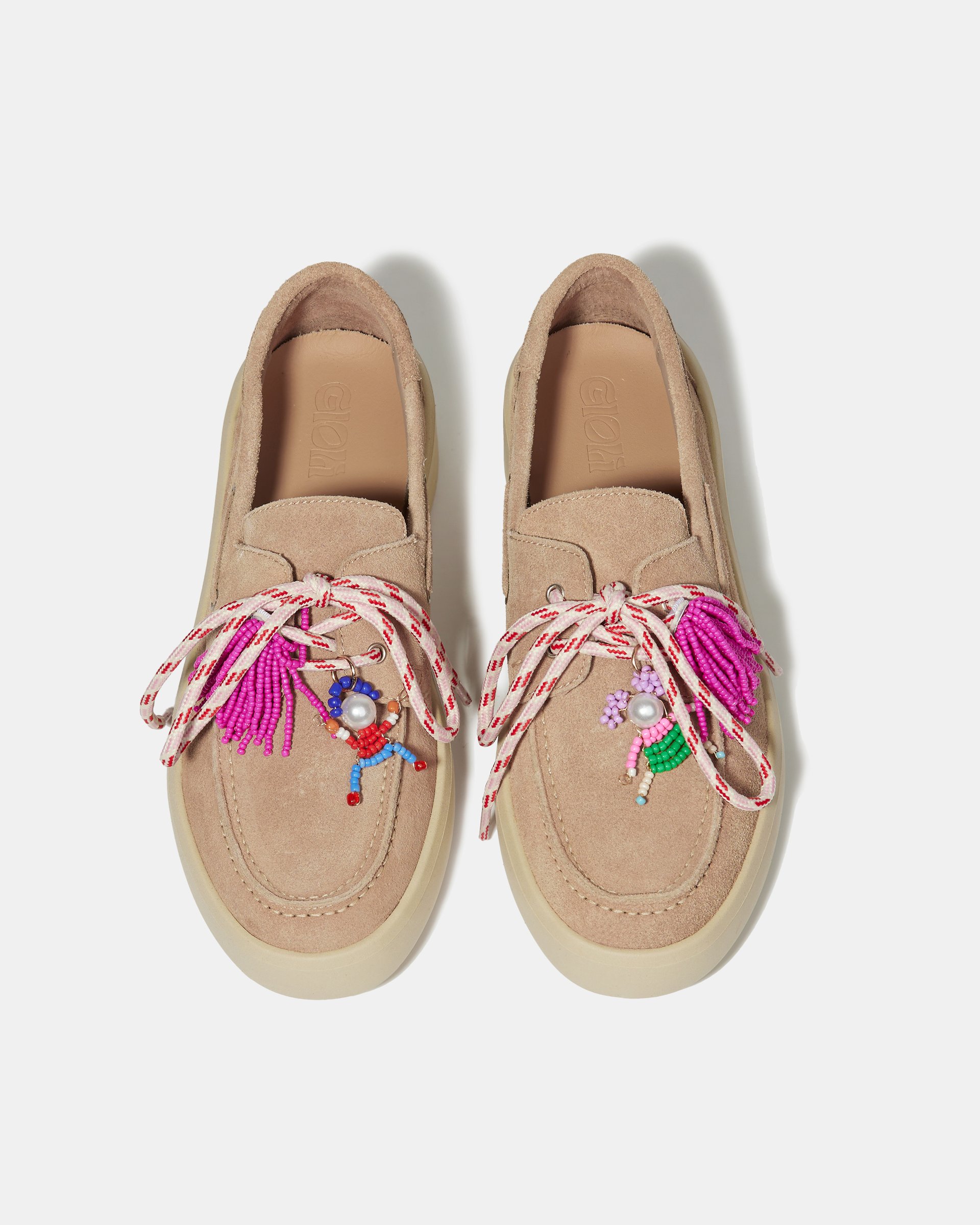 Розовые замшевые мокасины с бисерной бахромой - Image 4 of 5