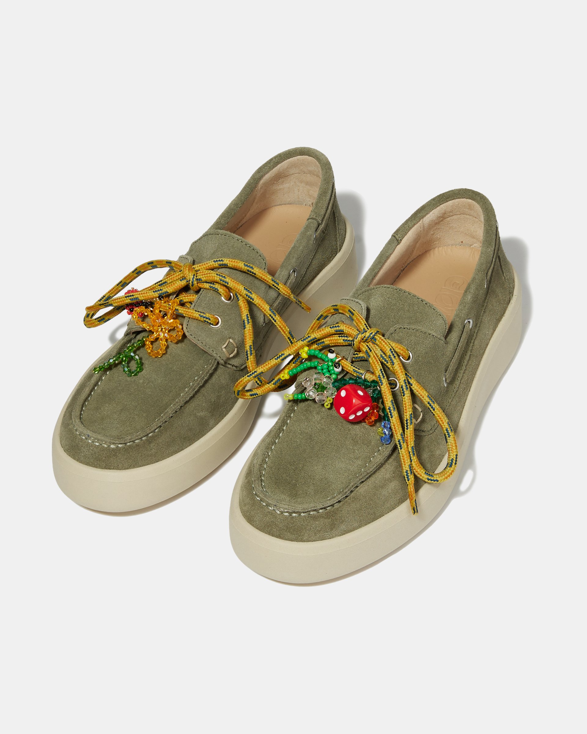 Зеленые замшевые мокасины с декоративной шнуровкой - Image 3 of 5