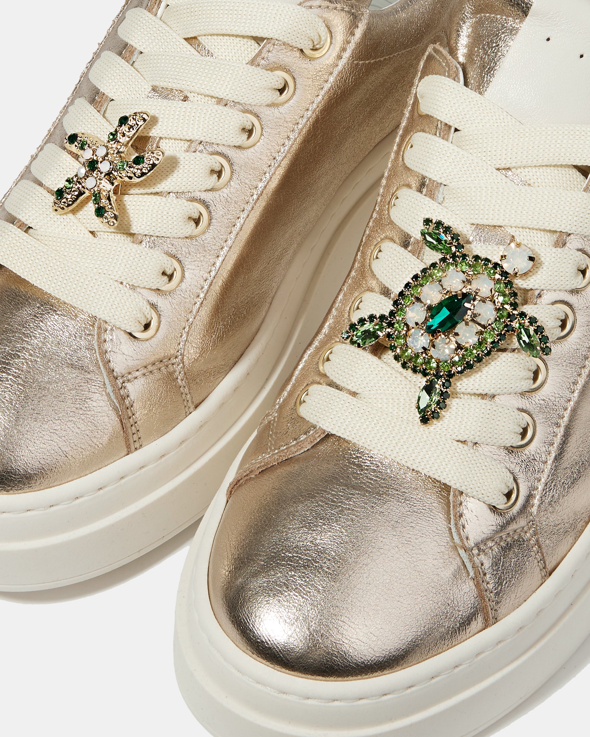 Золотые кожаные кеды с морским декором - Image 5 of 5