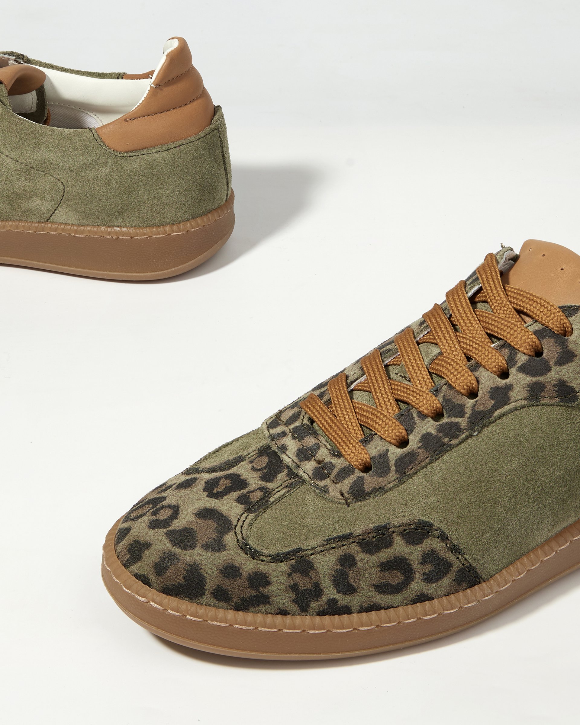 Зеленые кеды с леопардовым принтом из натуральной кожи - Image 5 of 5
