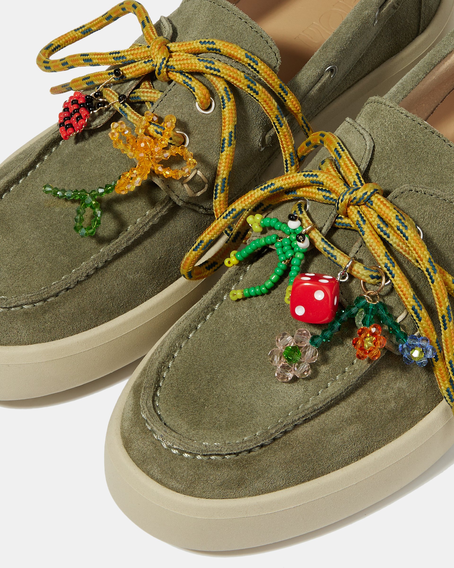 Зеленые замшевые мокасины с декоративной шнуровкой - Image 5 of 5