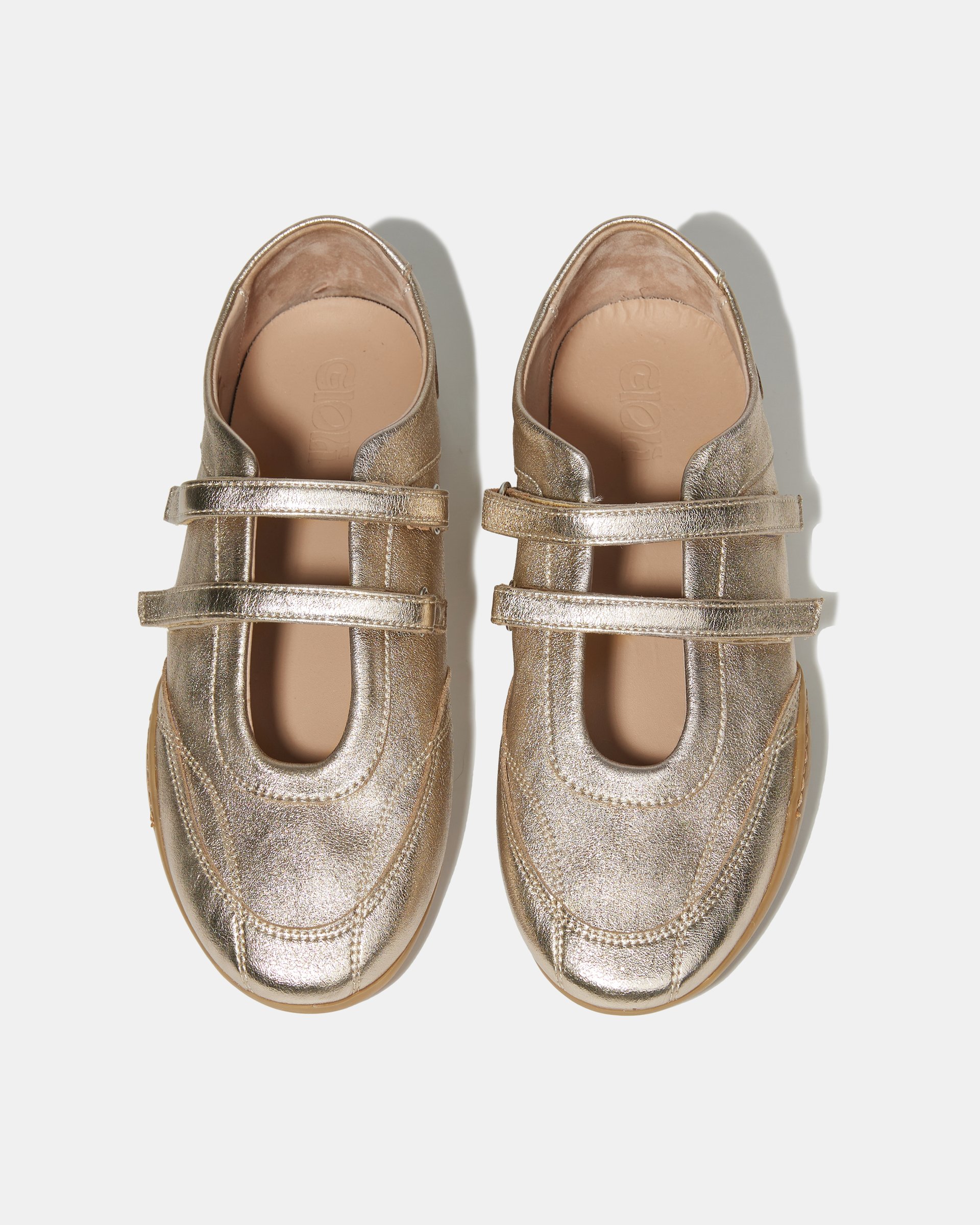 Золотые кеды-балетки из натуральной кожи - Image 3 of 4