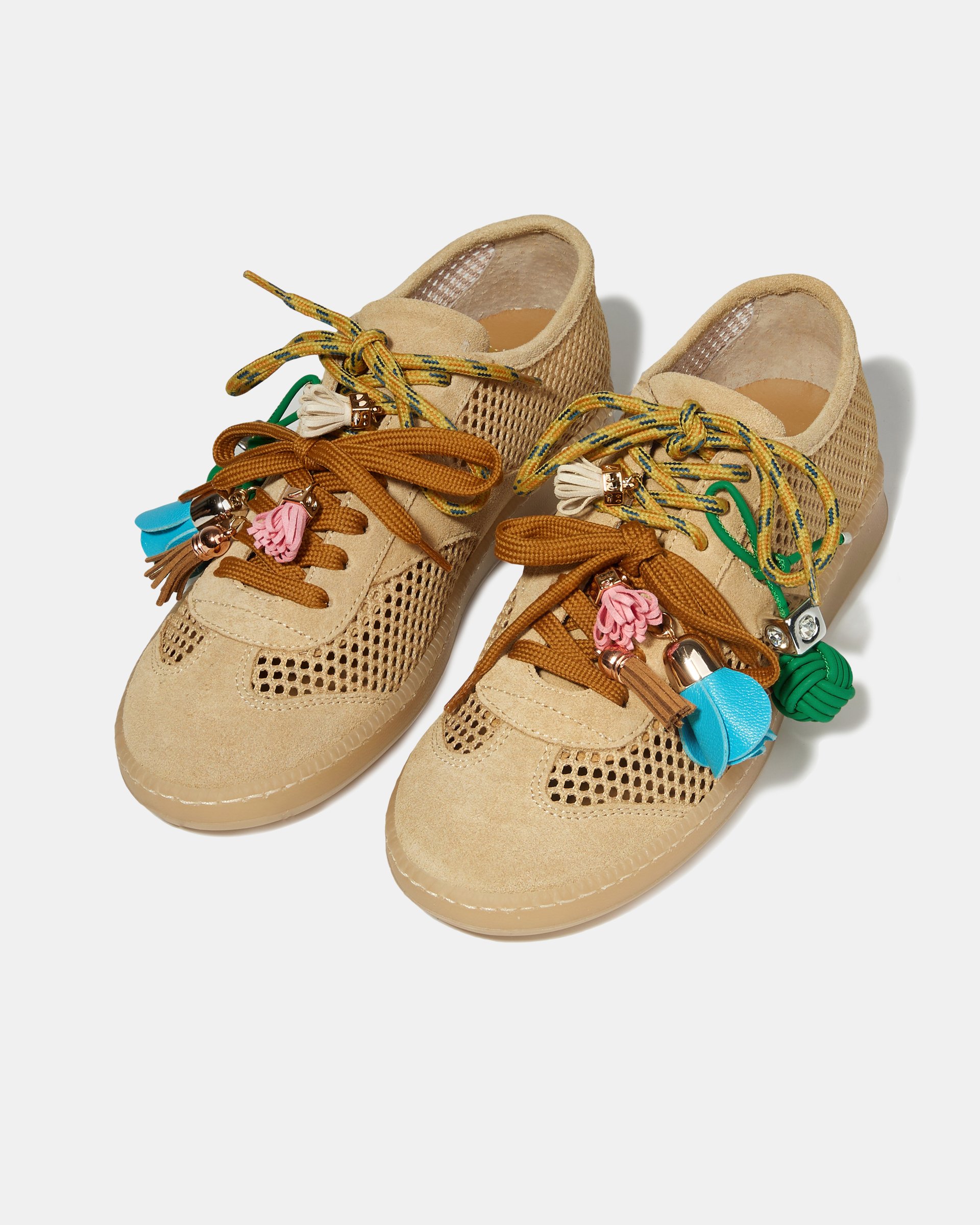 Бежевые кеды из замши и сетчатого текстиля - Image 2 of 4